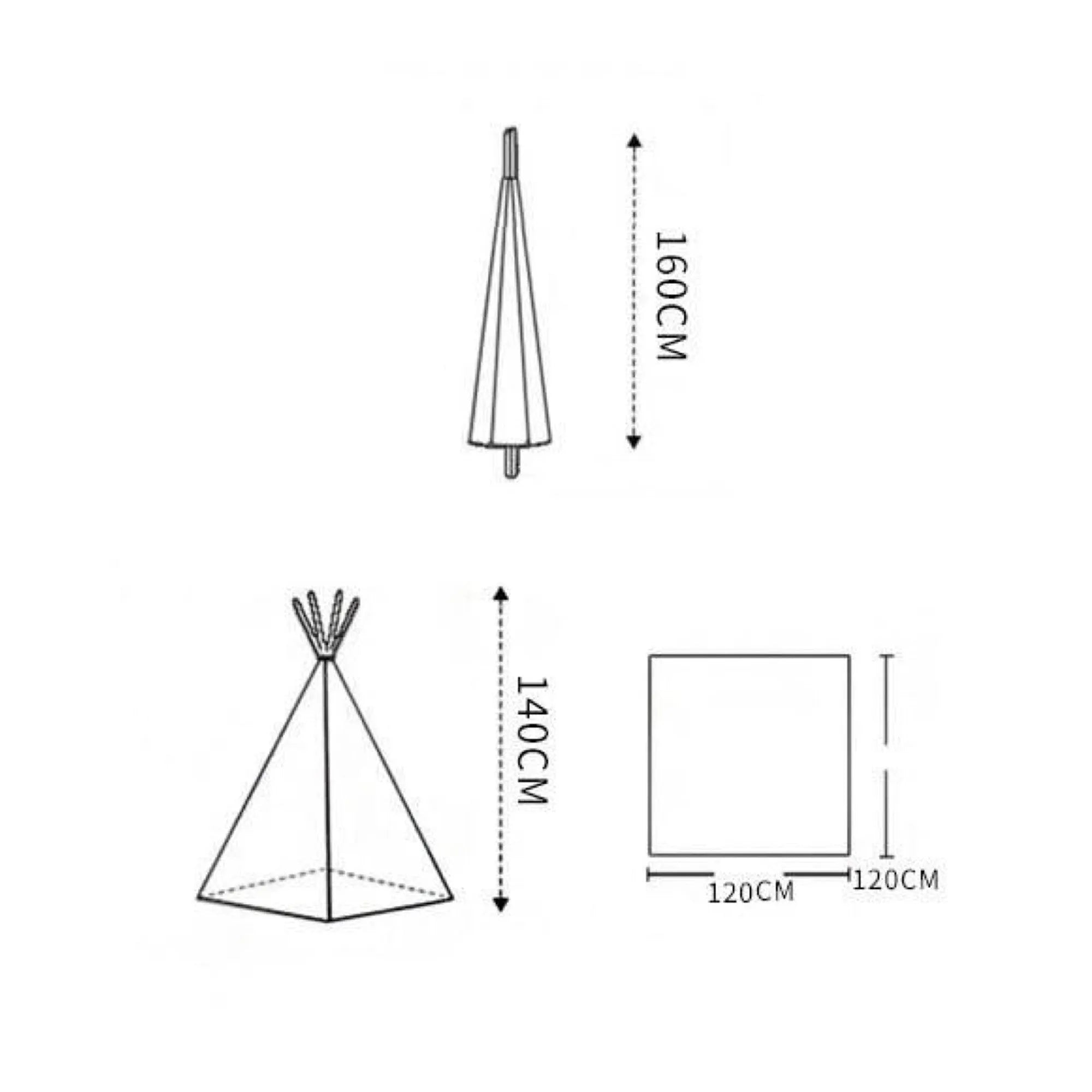 Large Foldable Kids Canvas Teepee Play Tent with LED Lights - White | Indoor Outdoor Playhouse for Children's Reading Nook, Camping Pretend Play & Birthday Party Decor