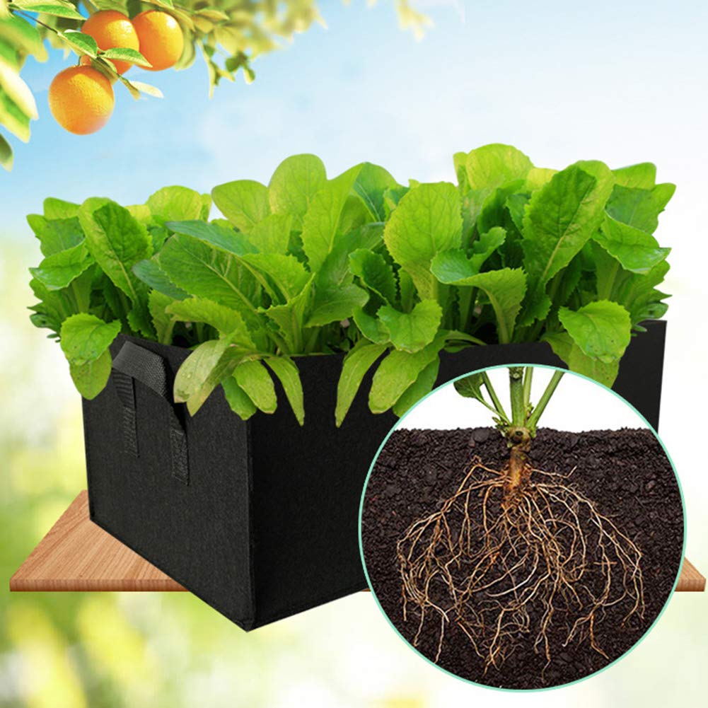 **Breathable Fabric Grow Bags with Handles - Rectangle Raised Garden Bed Planter for Plants, Flowers, Vegetables - Ideal for Indoor/Outdoor Gardening, Balcony & Patio Planting**