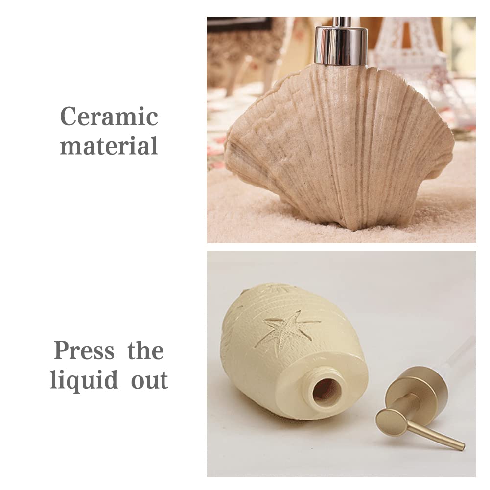 WAYUTO Stainless Steel Soap Dispenser Pump - Elegant Liquid Hand Soap Bottle for Kitchen, Bathroom & Laundry | Beach Inspired Bathroom Decor with Sanitizer Leaf Design | Perfect for Home, Office & RV Use