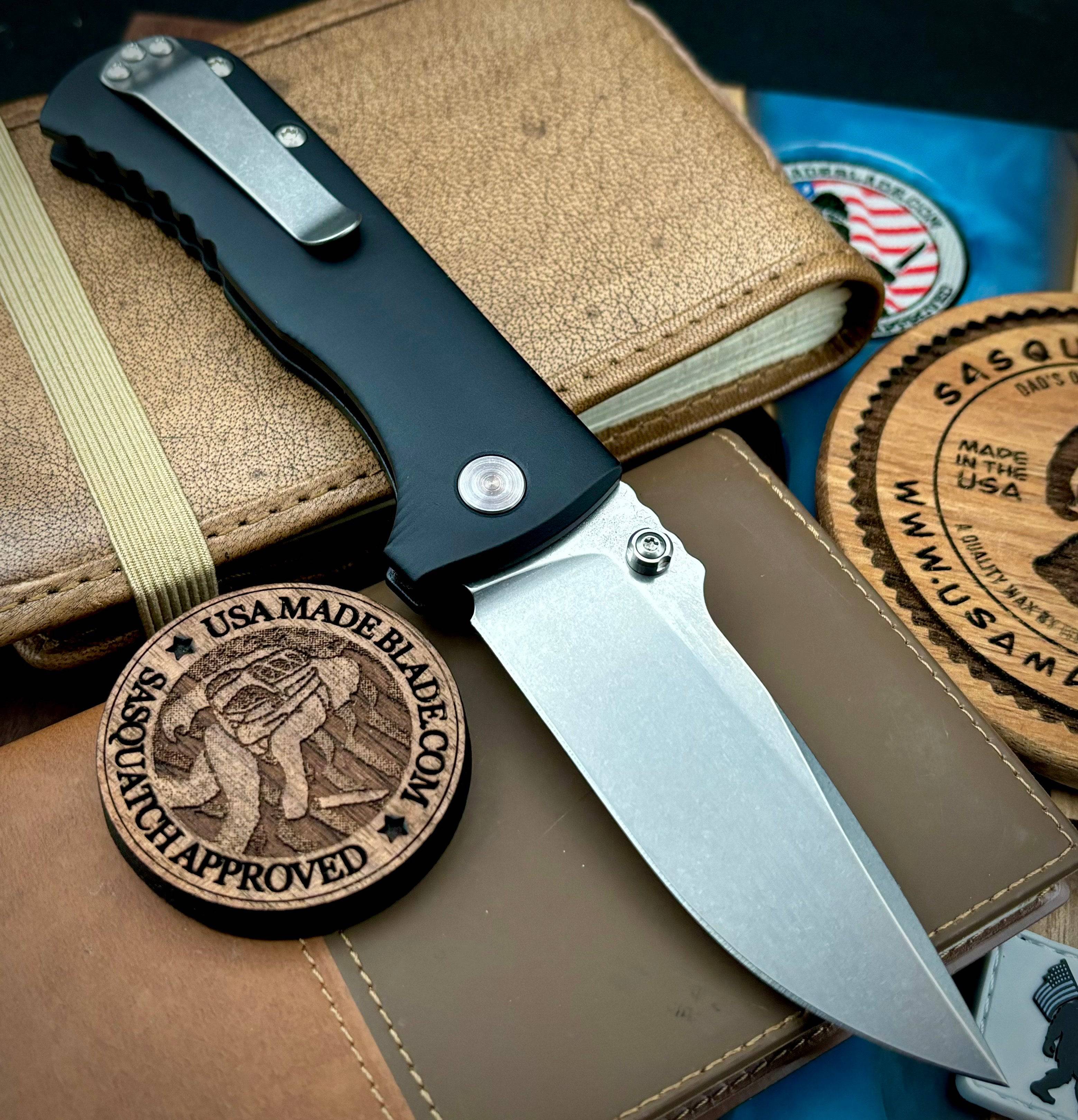 Defiant 7 Talos Button Lock Folding Knife - Magnacut Blade & Black Hardcoat Anodized Aluminum Handle - EDC, Outdoor, Tactical, Survival, Camping, Hunting Gear