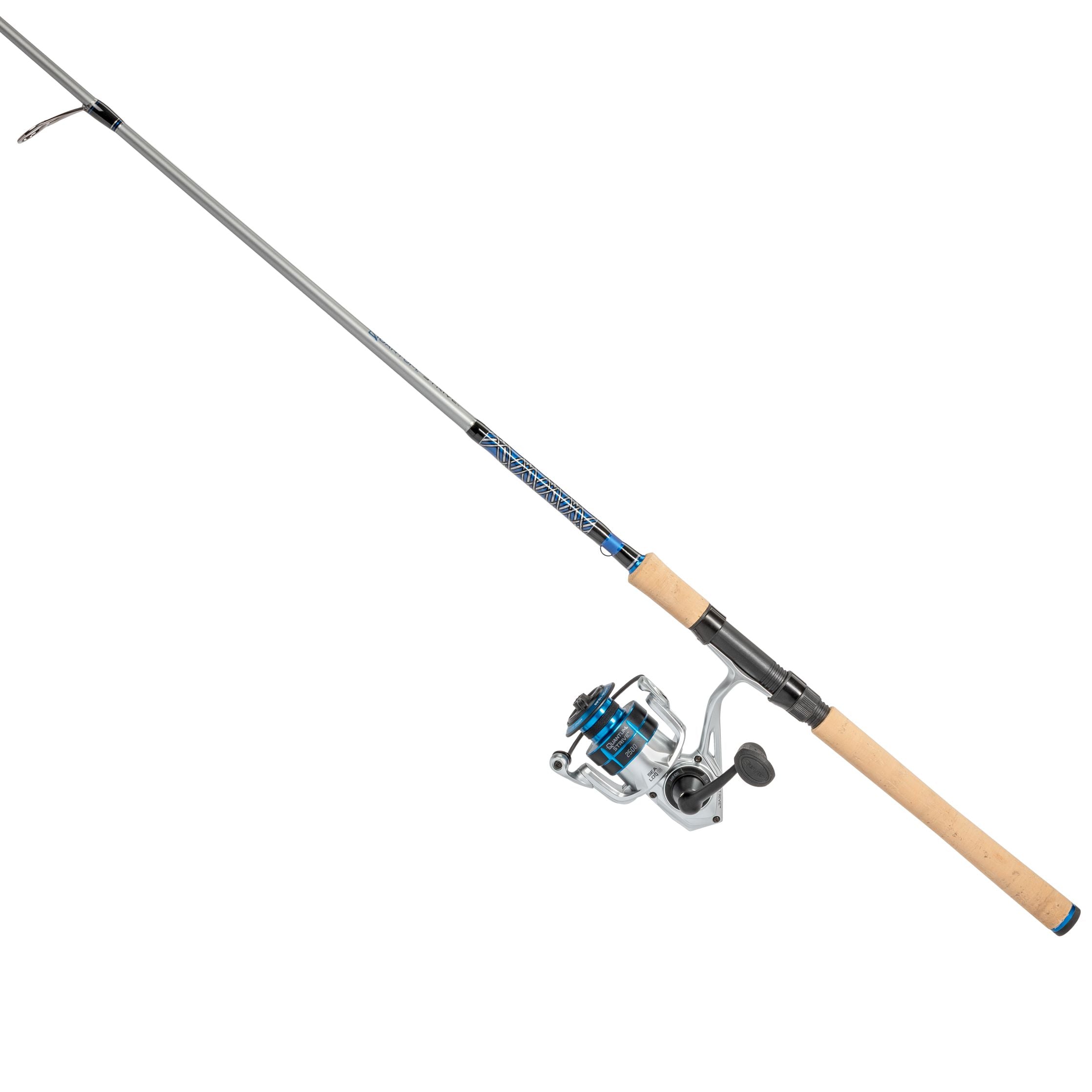 Quantum Strive Spinning Fishing Rod and Reel Combo - Lightweight Graphite Freshwater/Saltwater Fishing Gear for Bass, Trout, Salmon (Perfect for Shore Fishing, Boat Angling & Tournament Use)