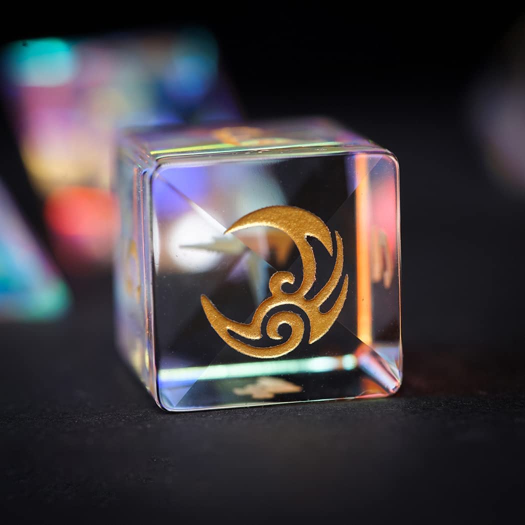 Premium D&D Dice Set - Dungeons and Dragons Polyhedral Dice for Tabletop RPG, TRPG, DND Games | 7-Piece Crystal Role Playing Dice with Elegant Design | Perfect for DND Campaigns, Pathfinder, and Fantasy Board Games