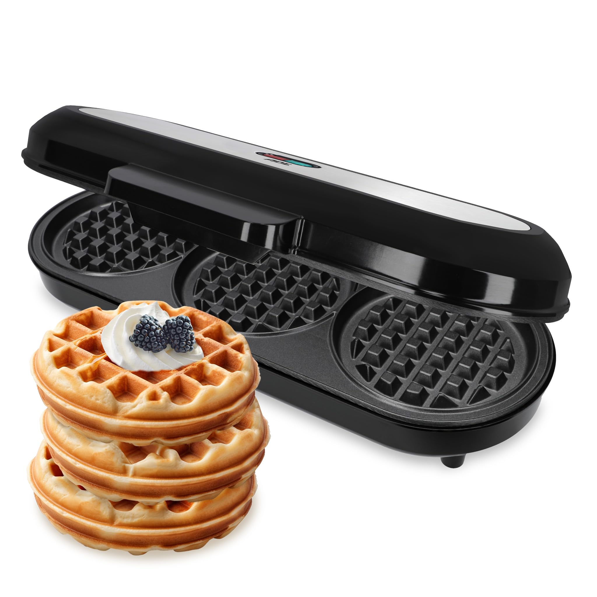 ADE XL Waffle Maker - 3 Round Non-Stick Waffle Iron with 1200W Power - Perfect for Kids Birthday Parties, Family Breakfast & Holiday Celebrations