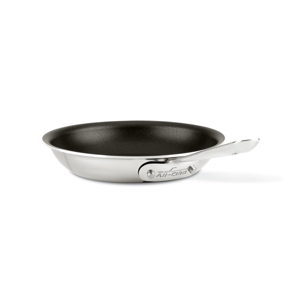 All-Clad D3 3-Ply Stainless Steel 8-Inch Fry Pan - Induction Compatible, Oven & Broiler Safe up to 600°F - Professional Cookware for Sautéing, Frying & Baking - Perfect for Home Chefs & Professional Kitchens