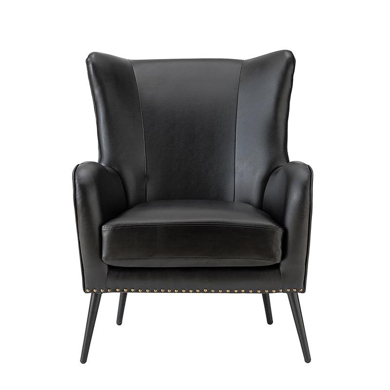 Stylish Shepherd Wingback Vegan Leather Armchair - Modern PU Leather Accent Chair for Living Room, Bedroom & Office - Comfortable Mid-Century Design with Optional Types