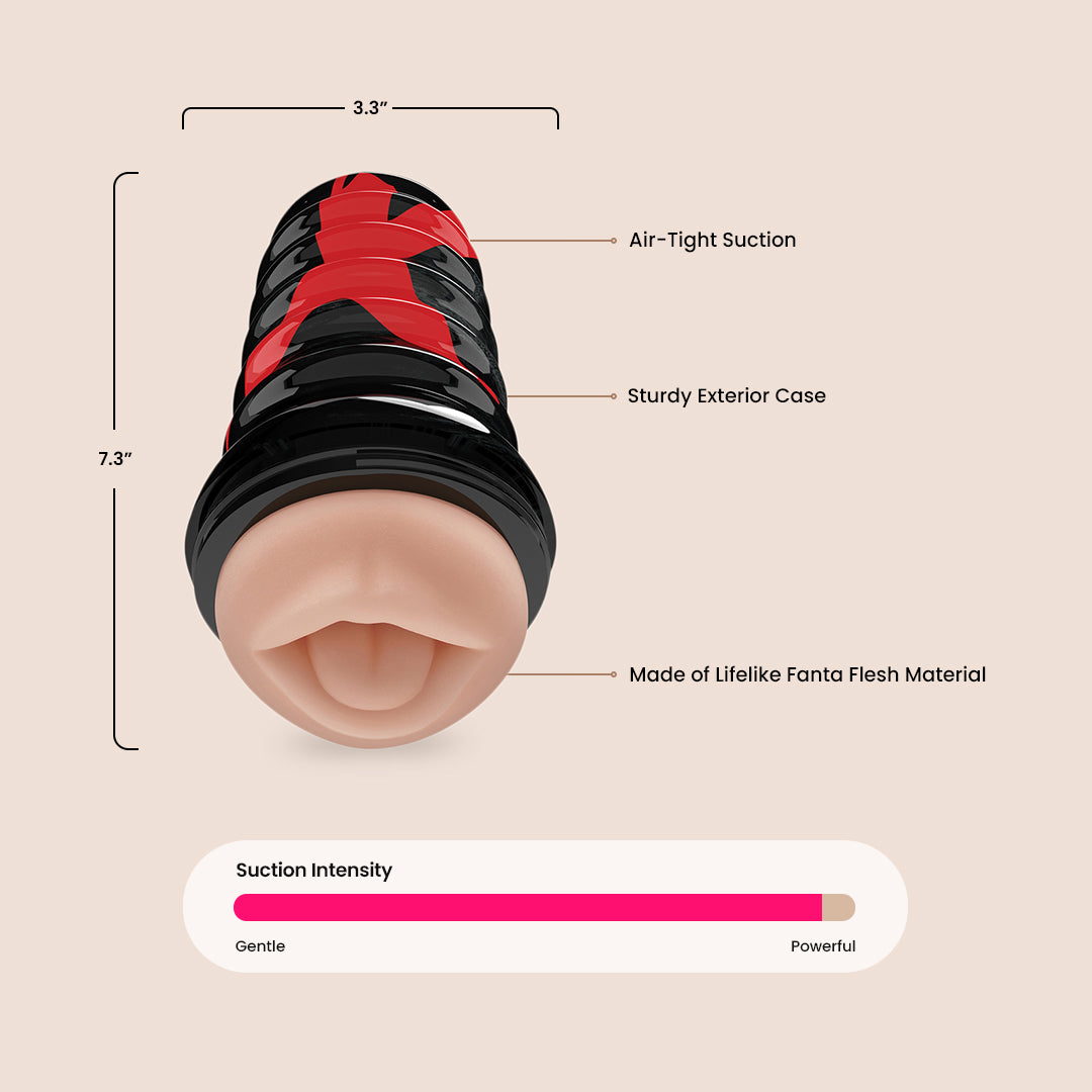 PDX Elite Air Tight Stroker - Adjustable Suction Male Masturbator for Enhanced Pleasure | Perfect for Solo Play & Couples Use