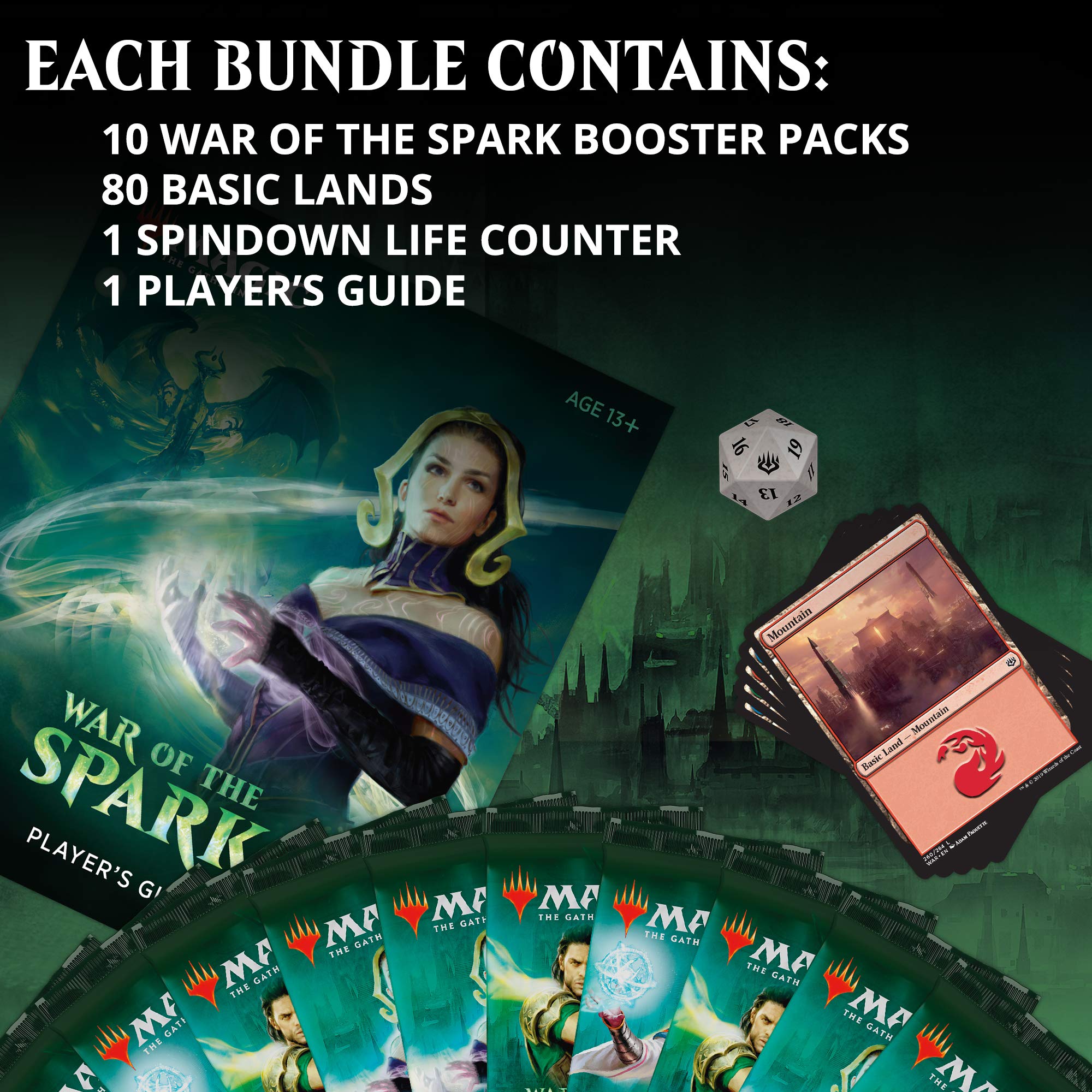 Magic: The Gathering War of The Spark Bundle - 10 Booster Packs with Planeswalker in Every Pack | MTG Card Game Accessories | Perfect for Collectors and Tournament Players