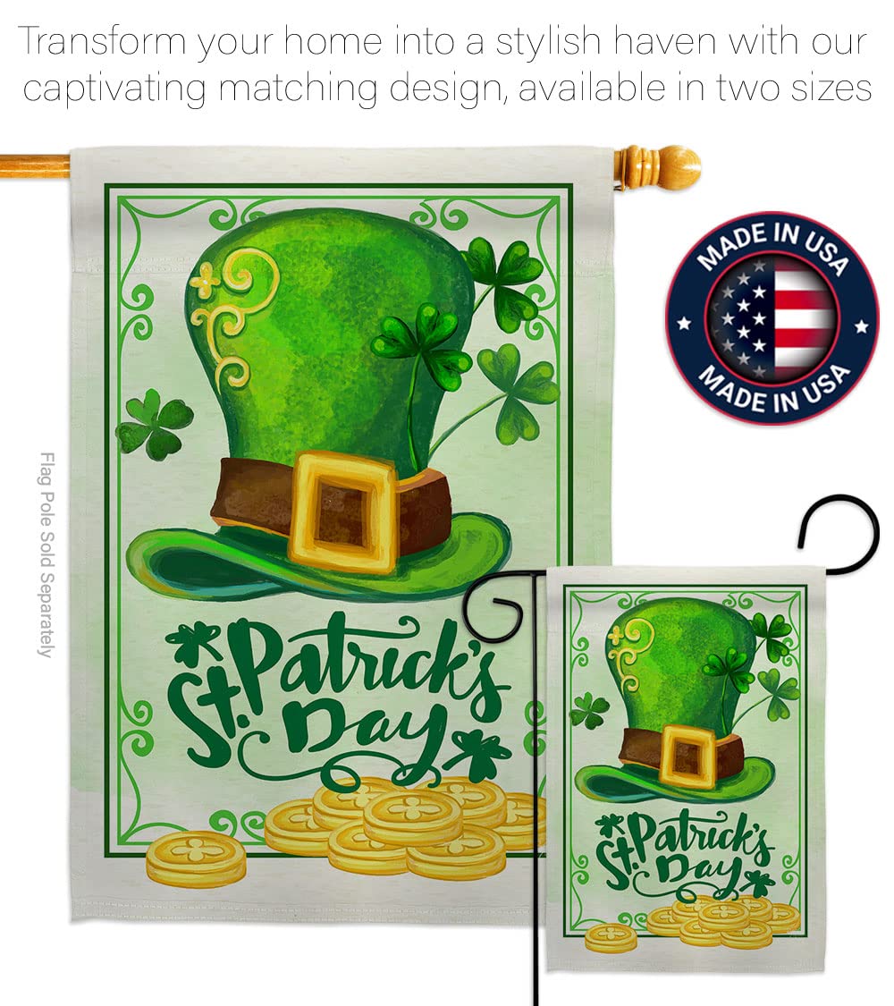 Lucky Hat St Patrick's Day House Flag 28x40