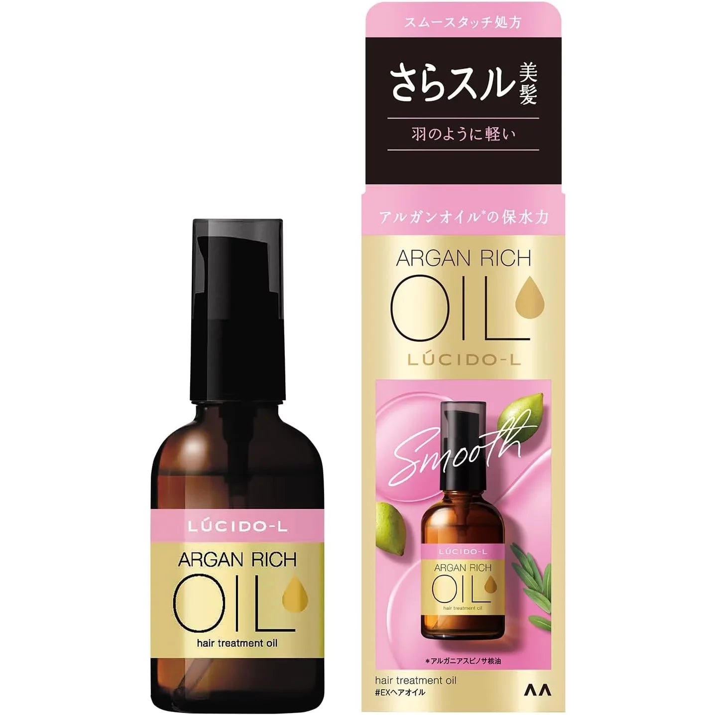 Lucido L Argan Rich Hair Treatment Oil 60ml - Moroccan Argan Oil for Smooth, Shiny & Healthy Hair - Perfect for Daily Hair Care, Styling & Split Ends Repair