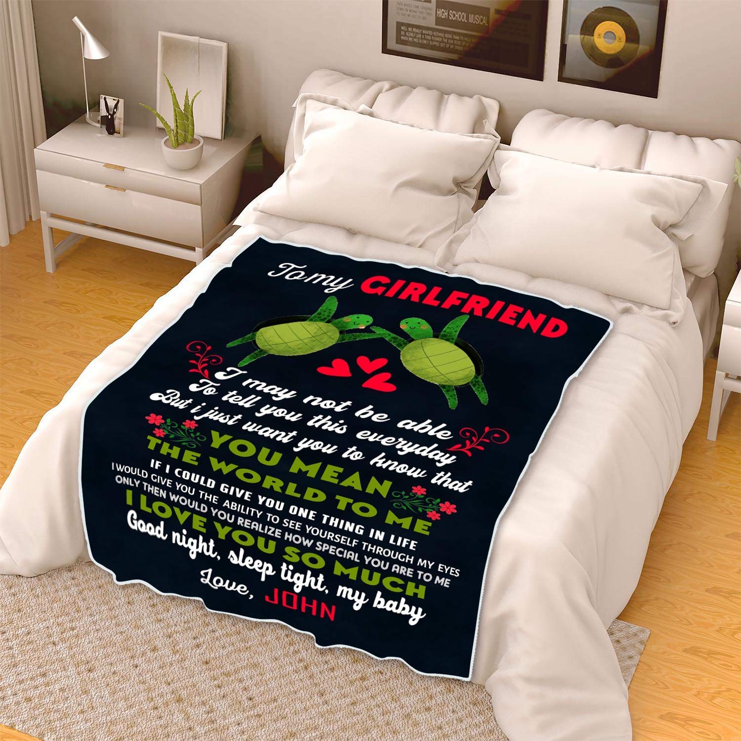 Supersoft Customized Blanket for Girlfriend - Personalized Anniversary & Valentine's Day Gift with Inspirational Quotes - 60x80 Inch Cozy Throw Blanket for Couples, Best Friend, Wife - Perfect for Cuddling, Movie Nights & Romantic Surprises