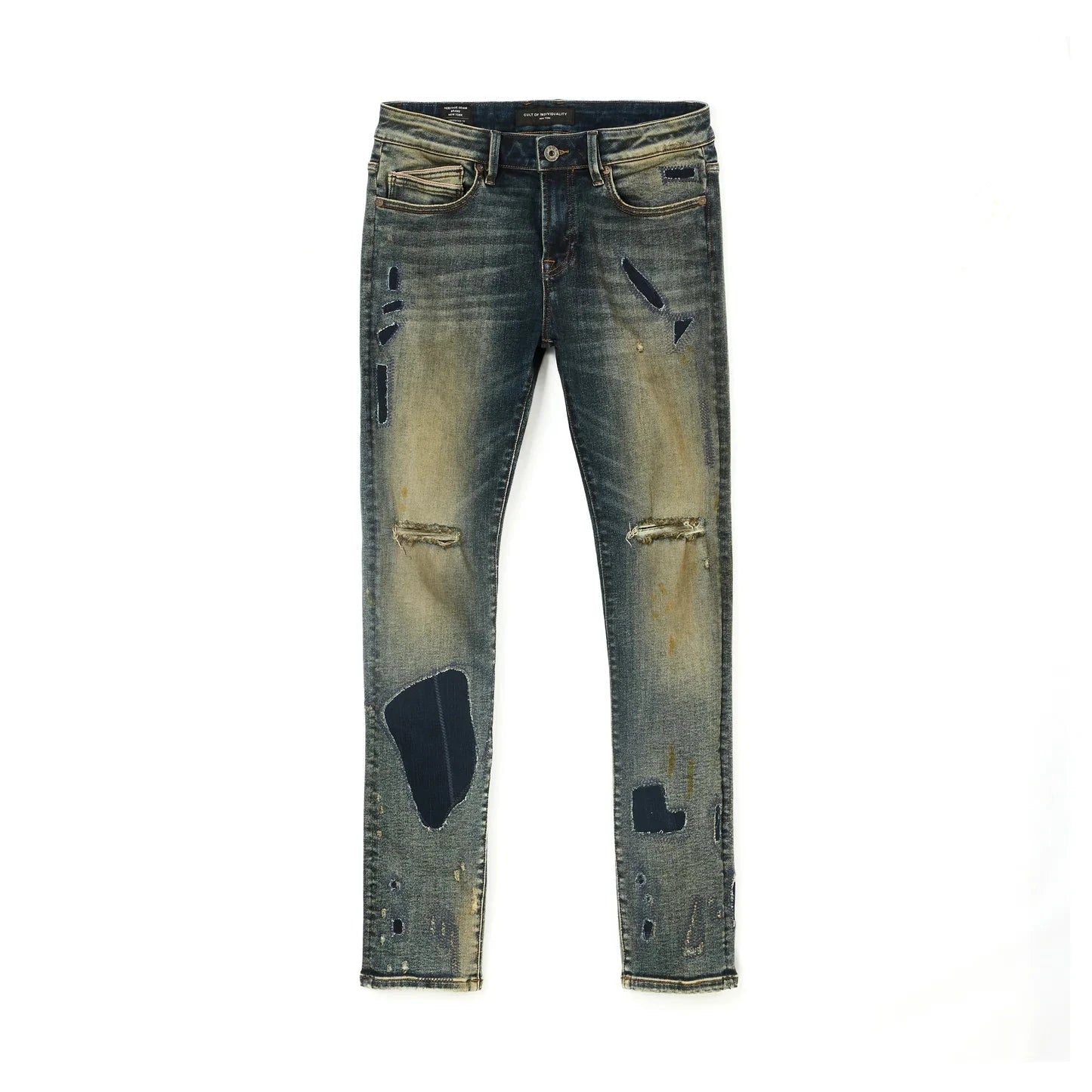 CULT OF INDIVIDUALITY Punk Super Skinny 601 Jeans for Women - Ivy Wash Distressed Denim Pants | Perfect for Concerts, Night Out and Edgy Street Style