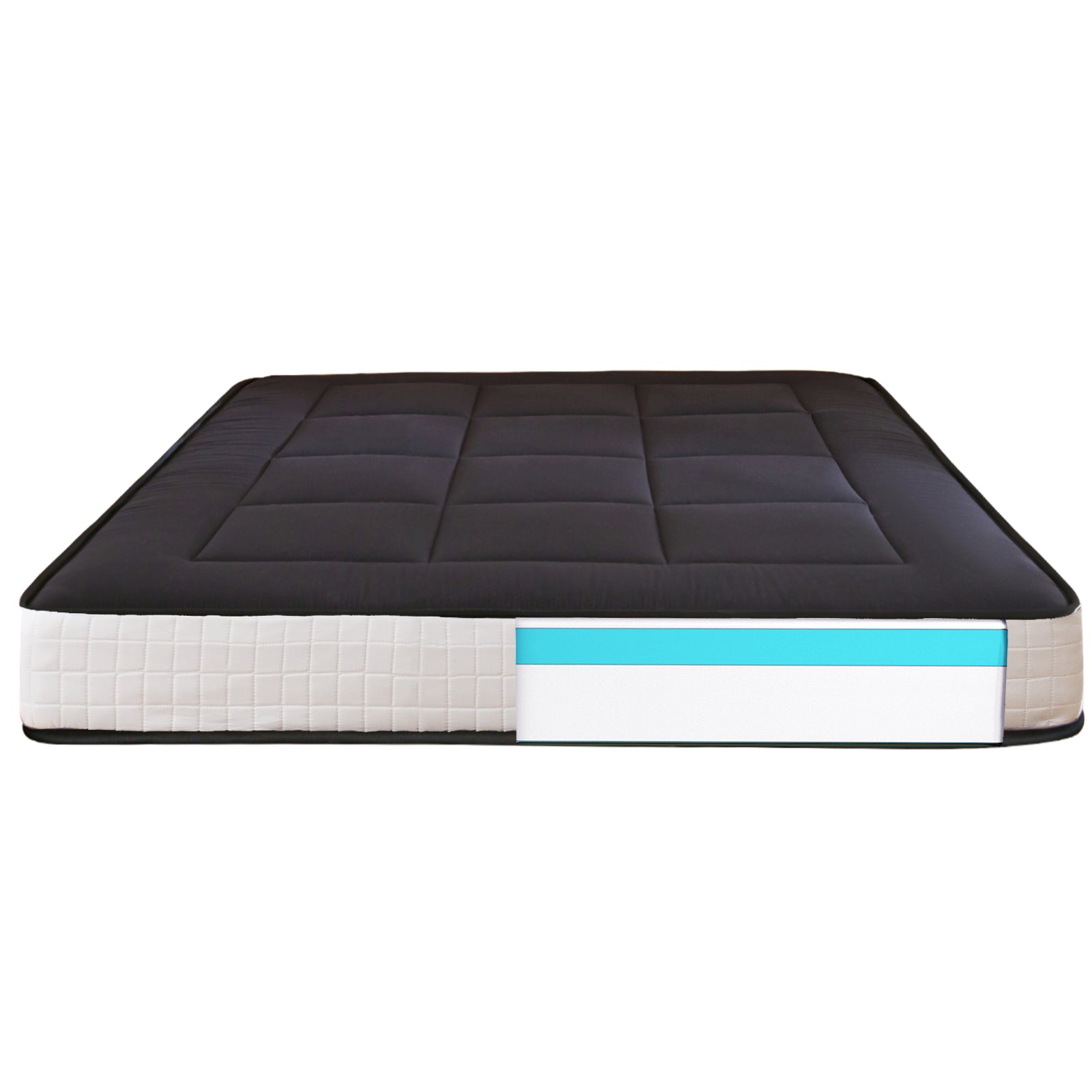 MAXYOYO Padded Japanese Floor Mattress - Black Foldable Roll Up Futon for Bedroom, Guest Room & Travel | Comfortable Floor Sleeping Mat for Adults & Kids