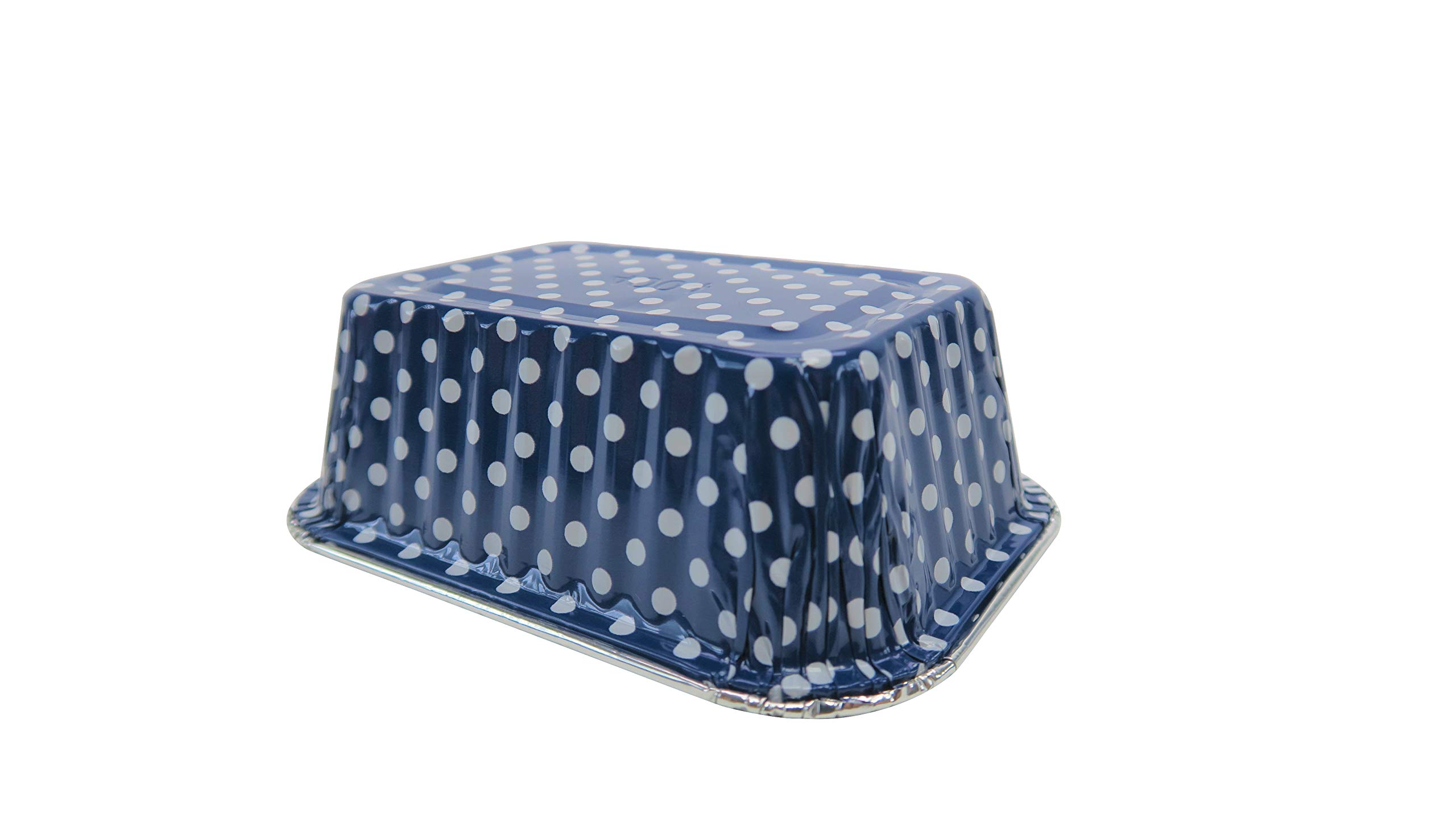 KitchenDance 6 oz Disposable Aluminum Mini Loaf Pans - 2000 Pack, Blue Polka Dot Design (No Lids) | Perfect for Baking, Meal Prep & Party Favors