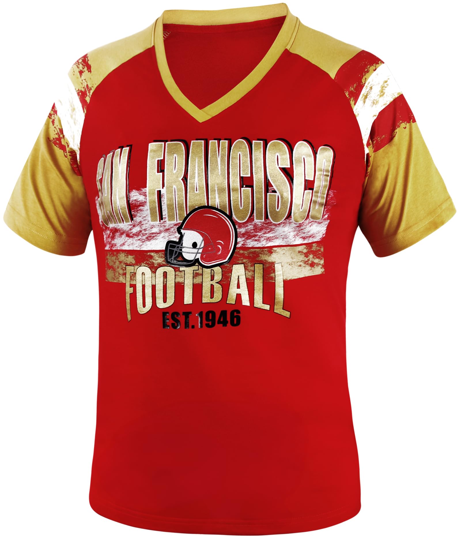 Women's Football Fan V-Neck Raglan T-Shirt | Comfortable Casual Tee for Game Day, Tailgating & Sports Events