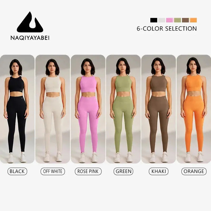 Women's High Waisted Yoga Pants & Seamless Workout Top Set - 2 Piece Breathable Fitness Outfit for Yoga, Gym & Running | Comfortable Exercise Clothes for Women