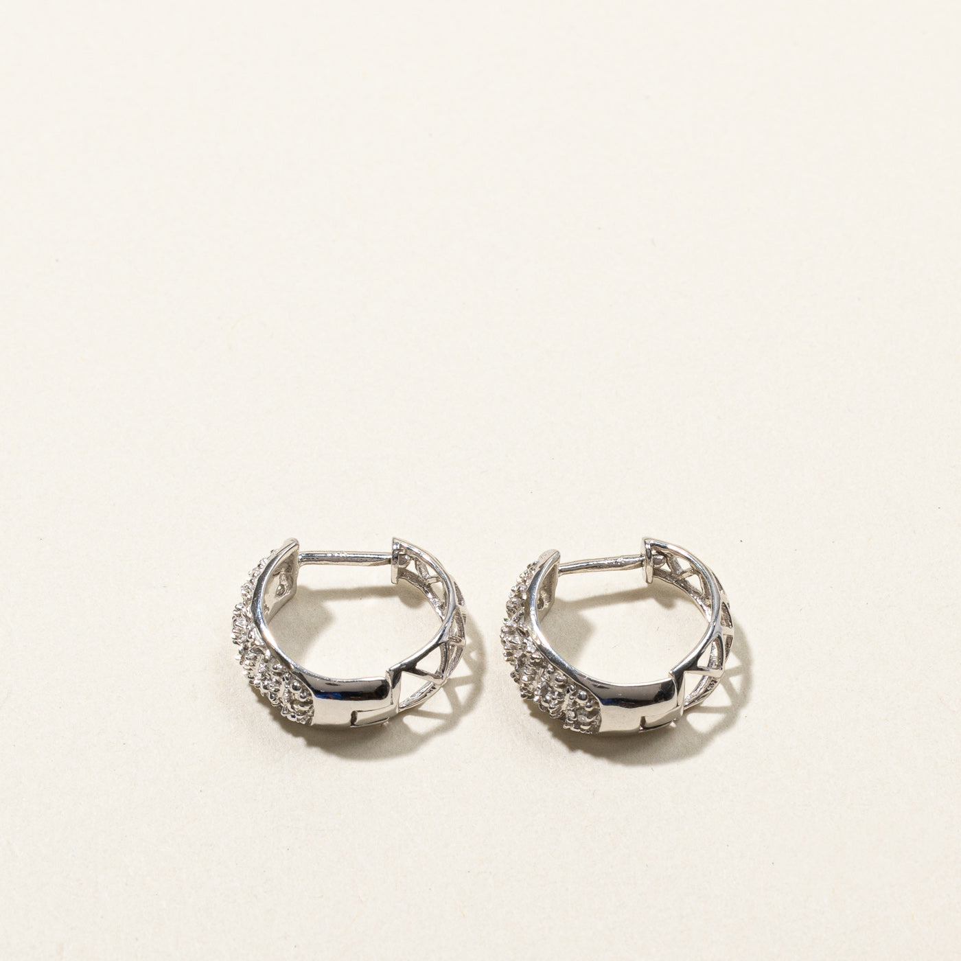 0.08ctw Cluster Diamond Huggie Hoop Earrings for Women - Elegant & Sparkling Everyday Jewelry Gift for Her | Perfect for Parties, Weddings & Date Nights