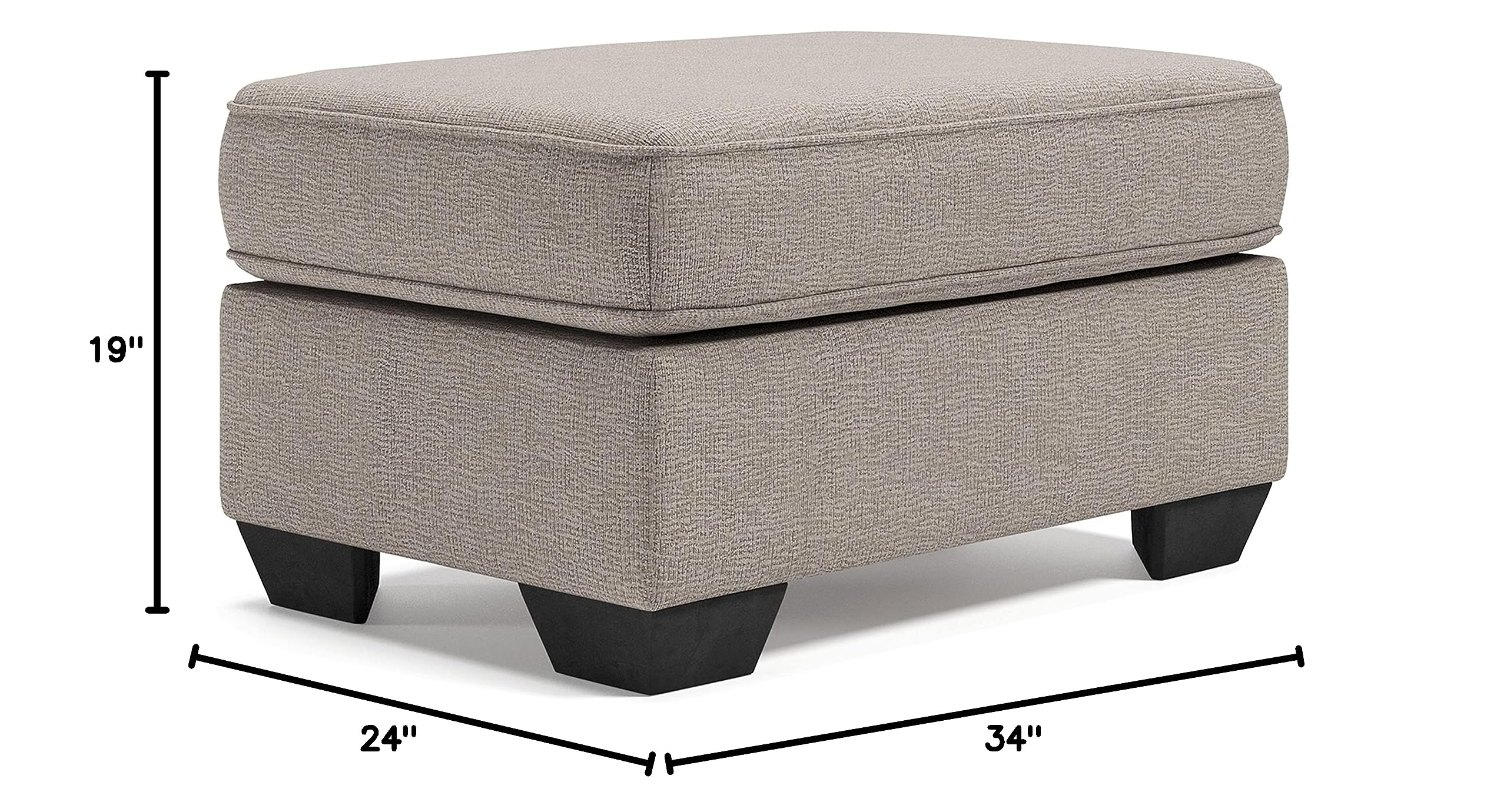Signature Design by Ashley Greaves Modern Accent Ottoman - Gray Storage Bench for Living Room, Bedroom & Entryway | Stylish Footrest & Extra Seating