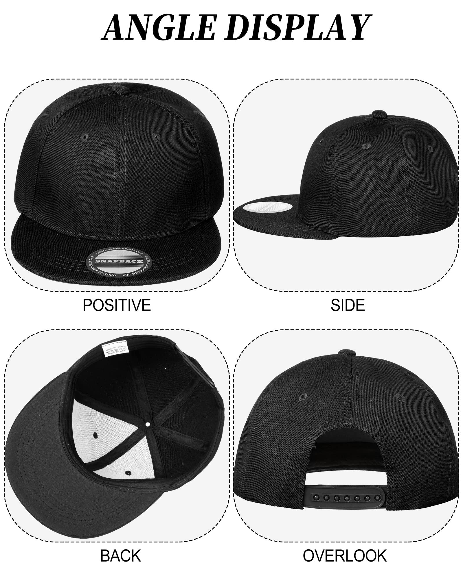 15 Pack Men's Hip Hop Snapback Hats - Adjustable Flat Brim Baseball Caps for Streetwear & Urban Fashion | Perfect for Casual Wear, Music Festivals & Sports Events