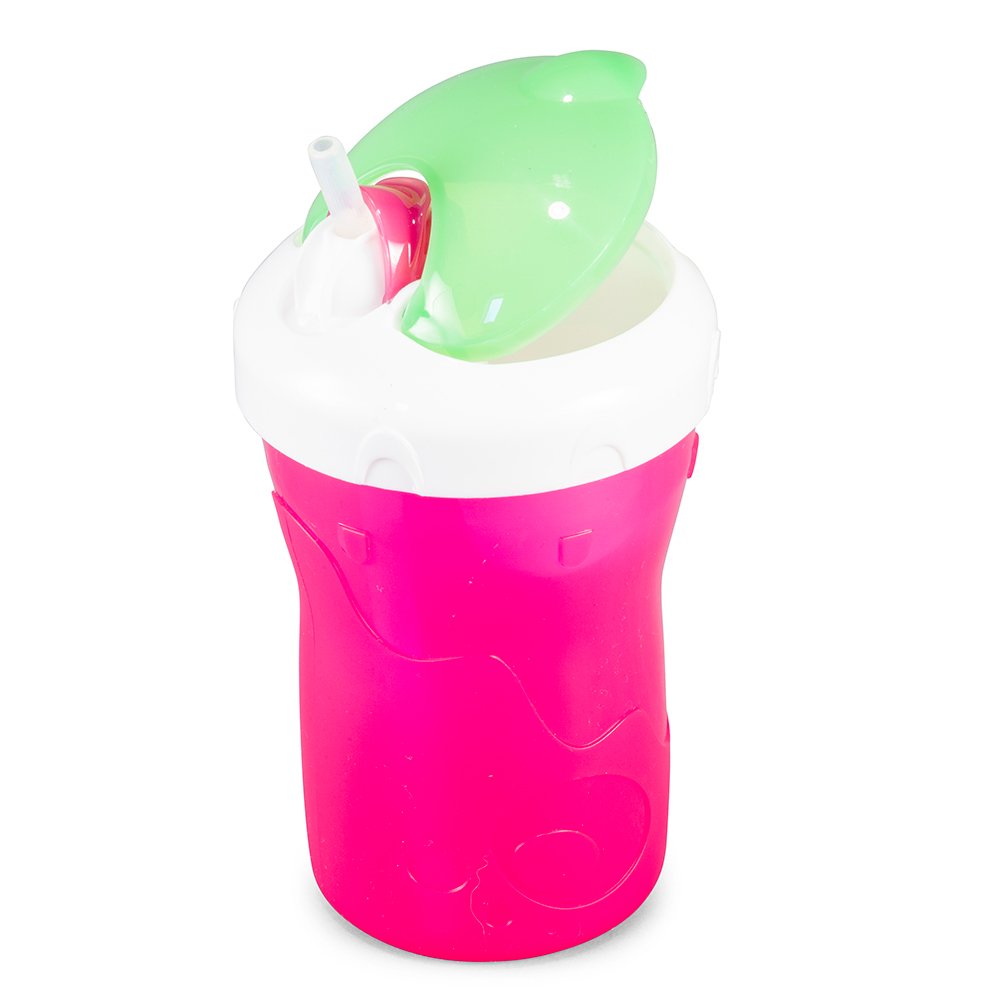 BooginHead SippiSnack Cup with Snack Holder - Leak-Proof Spill-Resistant Toddler Sippy Cup & Snack Container, BPA-Free, Pink & Green - Perfect for On-the-Go Feeding, Travel, Daycare & Playtime