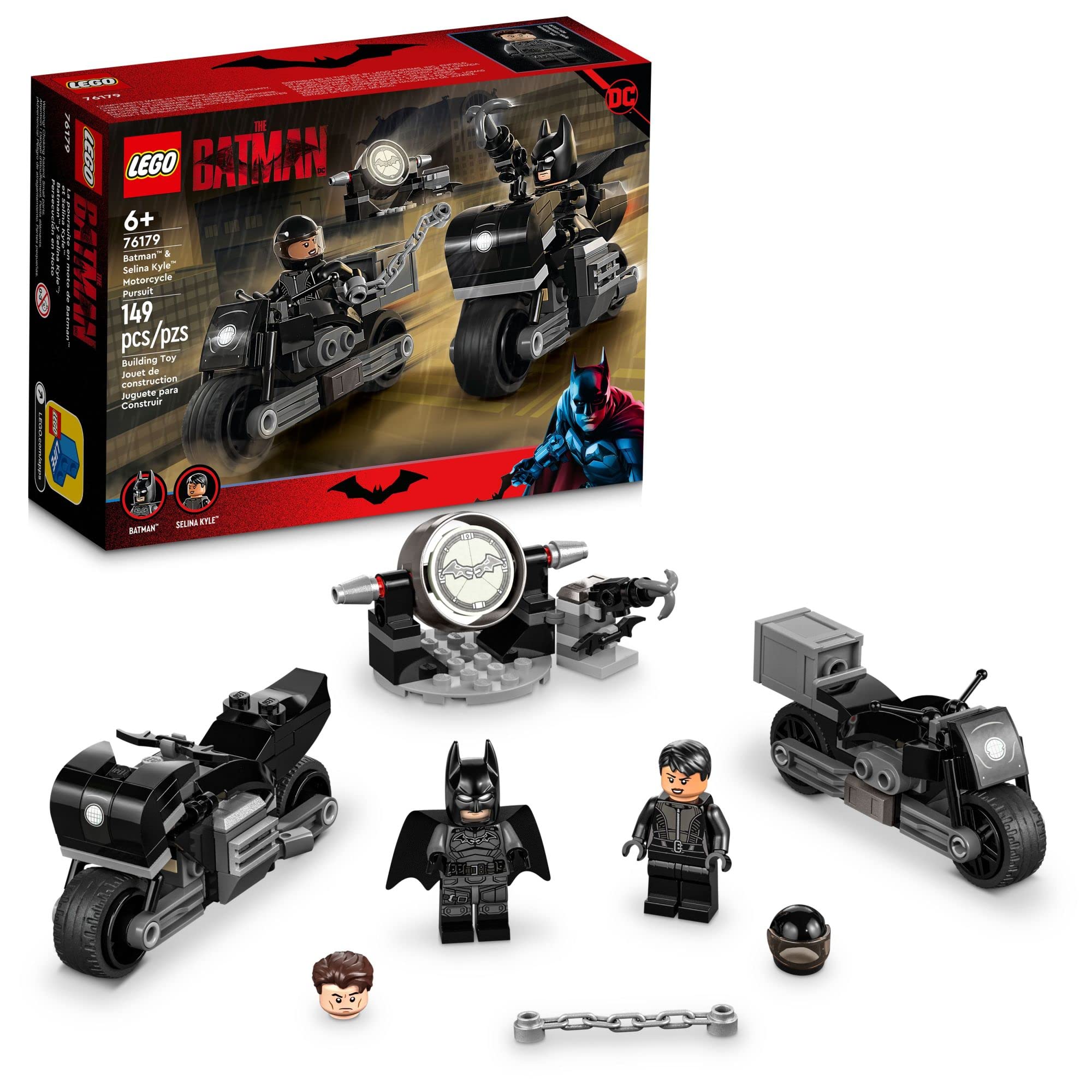 LEGO DC Batman: Batman & Selina Kyle Motorcycle Pursuit 76179 Building Kit - 149-Piece Superhero Toy for Kids Ages 6+ | Action-Packed Play for Superhero Battles & Creative Storytelling