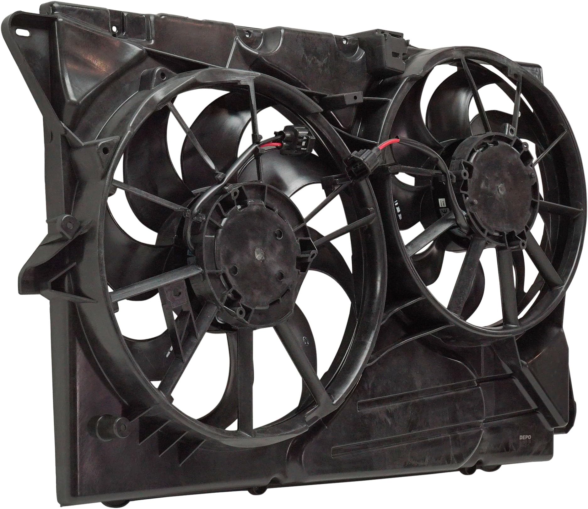 Go-Parts Radiator Fan Shroud Assembly for 2010-2012 Ford Flex & MKT | 2011-2012 Ford Explorer | Dual Fan Cooling System | Direct Replacement Part | Perfect for Engine Overheating Prevention & Summer Driving