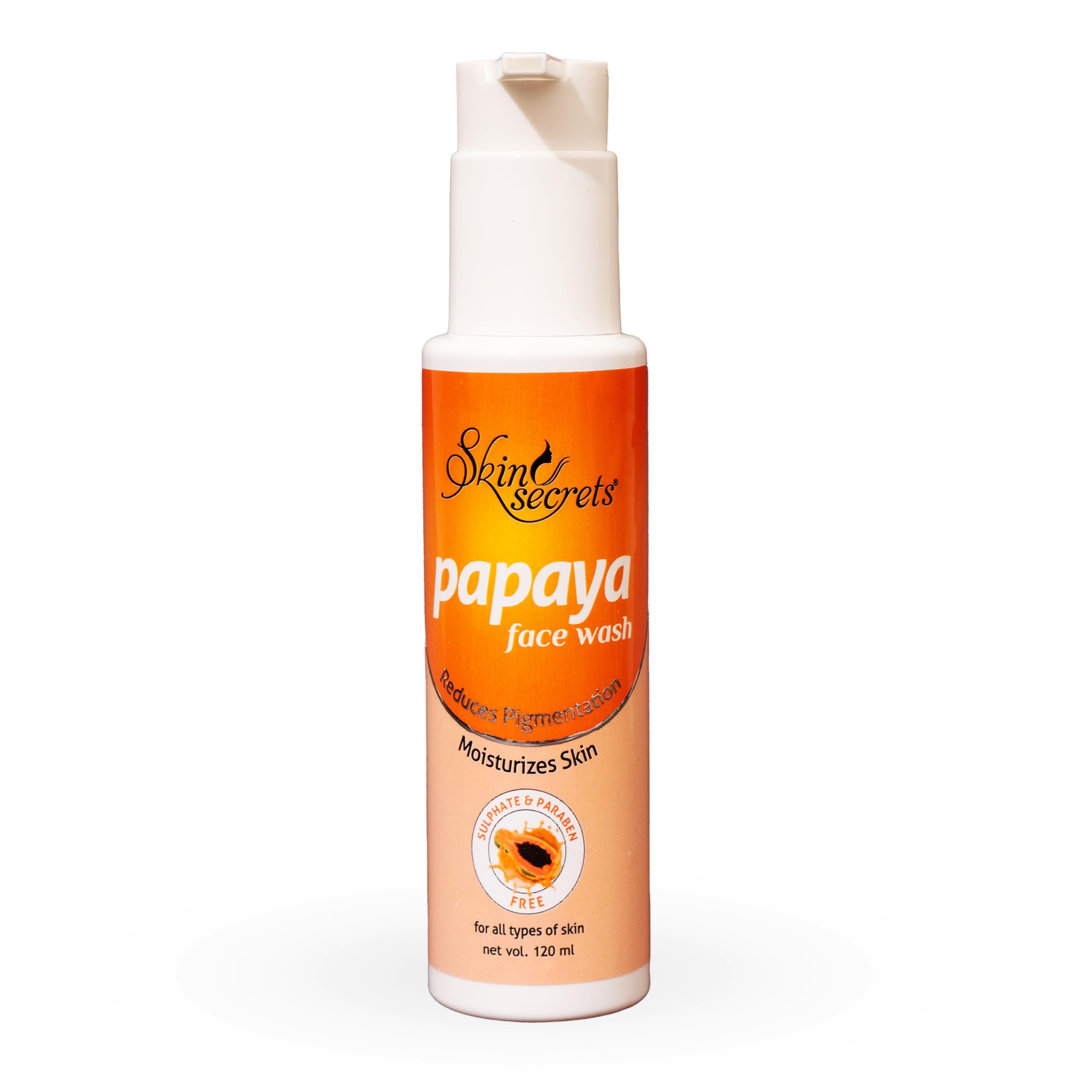 Skin Secrets Papaya Face Wash with Natural Papaya Extract for Blemish-Free Skin | Paraben & Sulfate Free | 120ml | Gentle Cleanser for Acne-Prone & Sensitive Skin | Daily Face Wash for Glowing Complexion