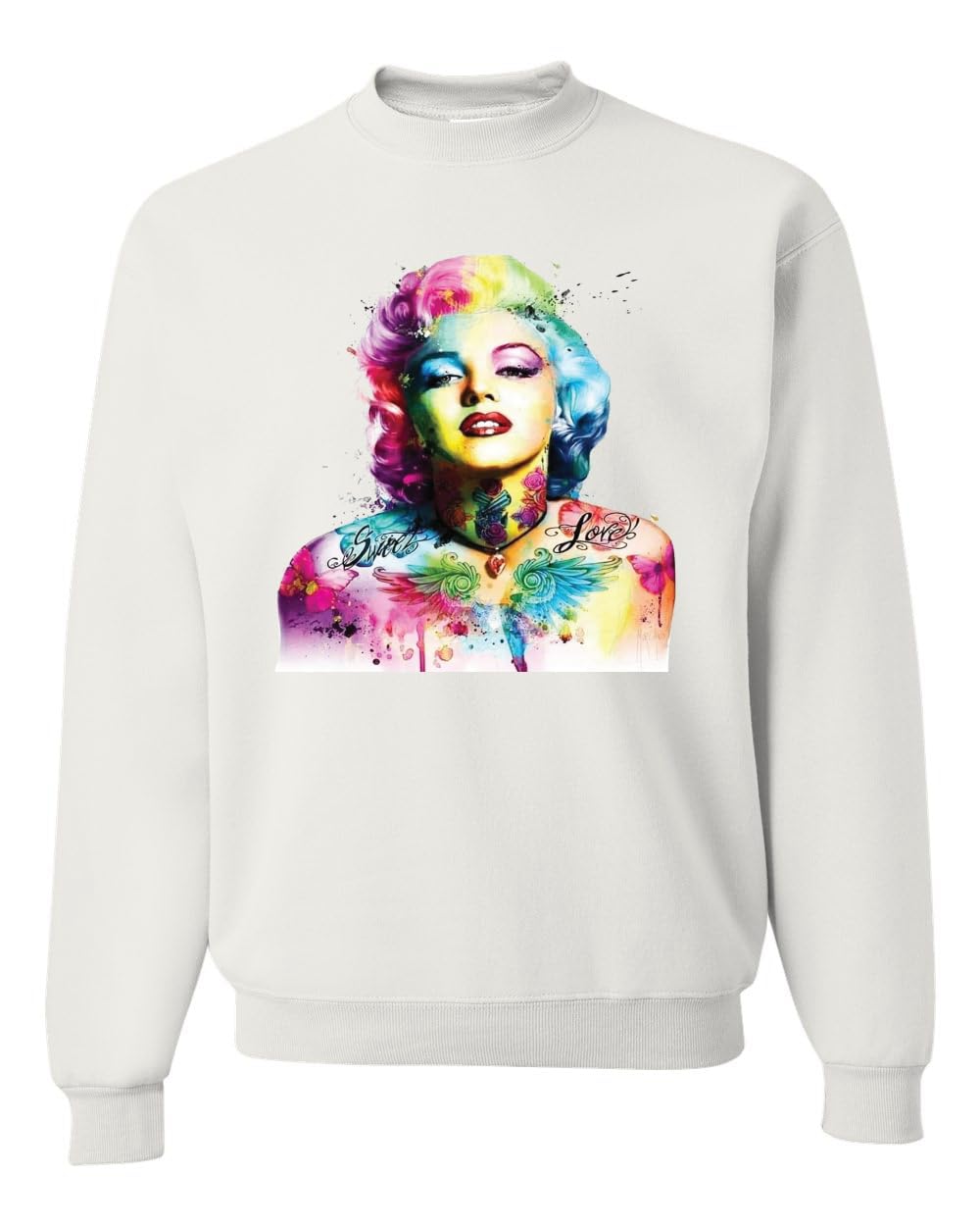 Wild Bobby Marilyn Multicolor Pop Art Unisex Crewneck Sweatshirt | Vintage Pop Culture Graphic Hoodie for Men & Women | Perfect for Casual Wear, Street Style & Gift Giving
