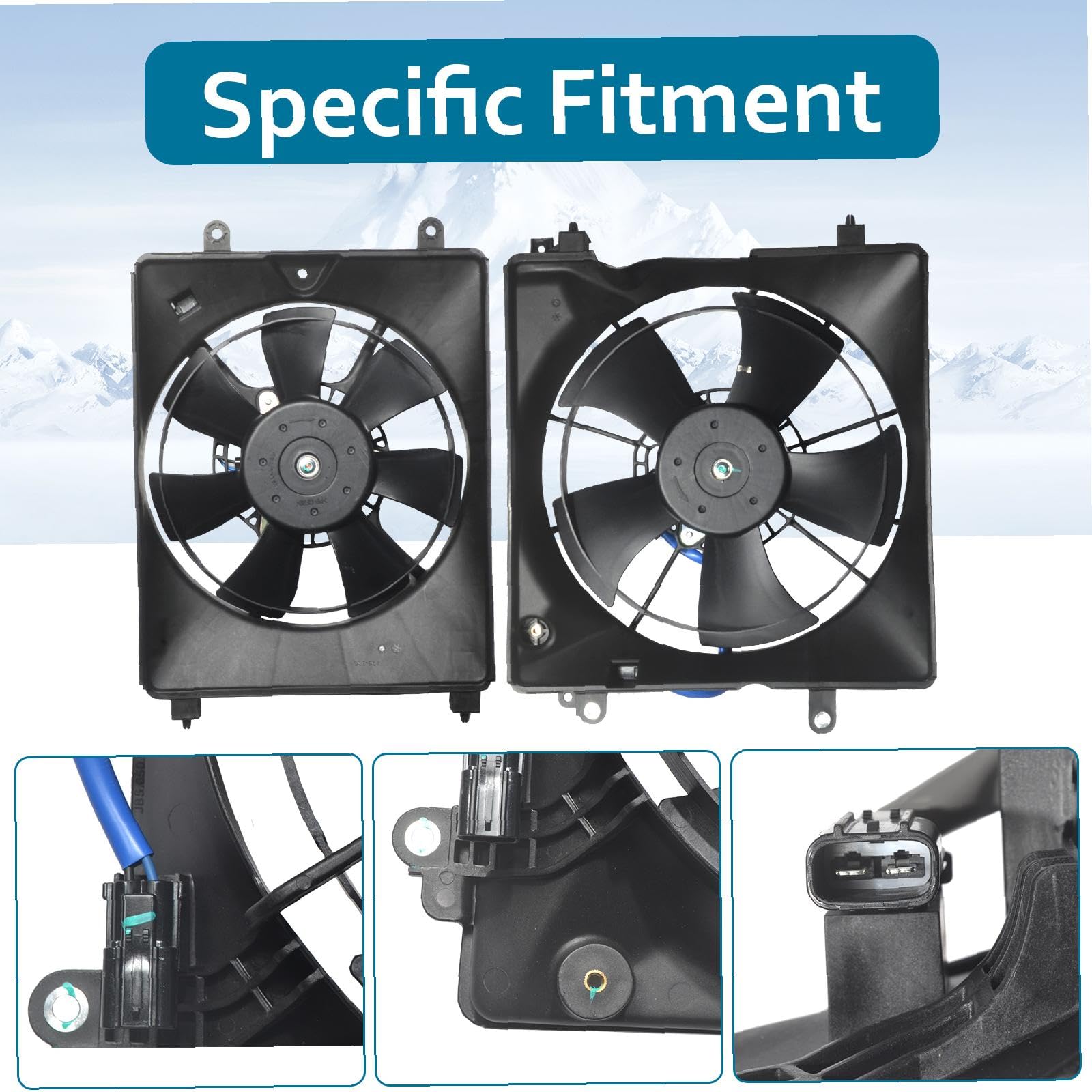12V Electric Engine Radiator Cooling Fan Assembly Compatible with Honda Civic 2012-2015 & Acura ILX 2013-2015 - High Performance Automotive Cooling System Replacement Part for Engine Overheating Prevention