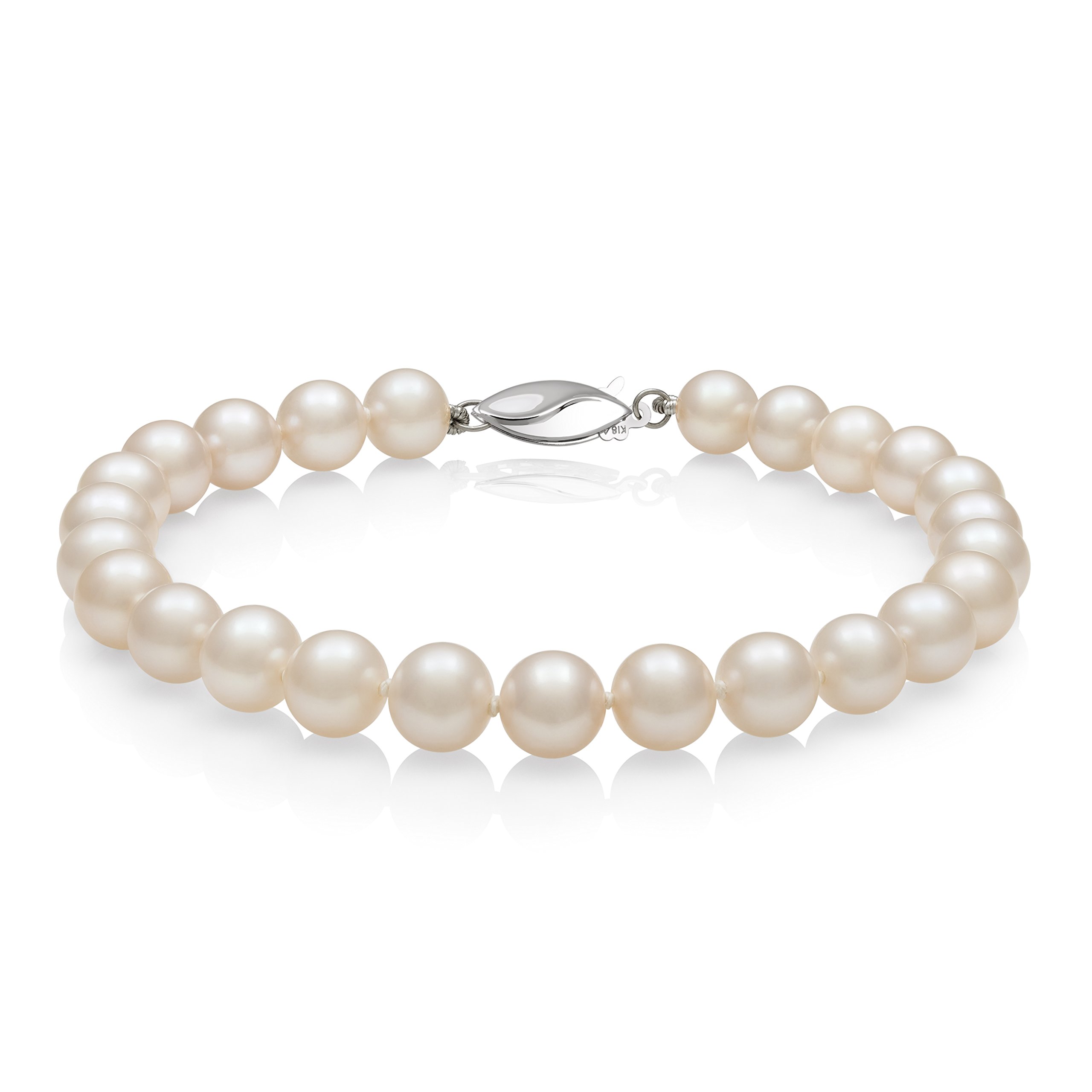 AA Quality Sterling Silver White Cultured Freshwater Pearl Bracelet - Elegant Jewelry Gift for Women, Perfect for Weddings, Parties & Special Occasions