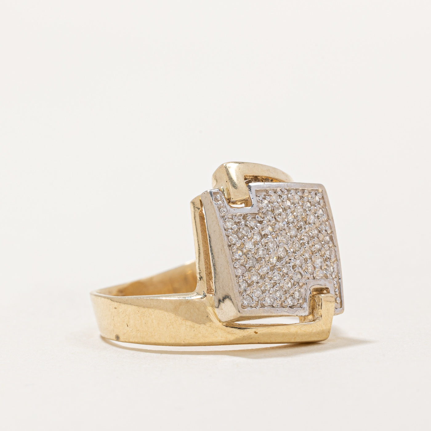 Pave Set Diamond Grid Ring - 0.11 Carat Total Weight (CTW) - Size 7 - Elegant Wedding Band, Anniversary Gift for Her, Perfect for Everyday Wear & Special Occasions
