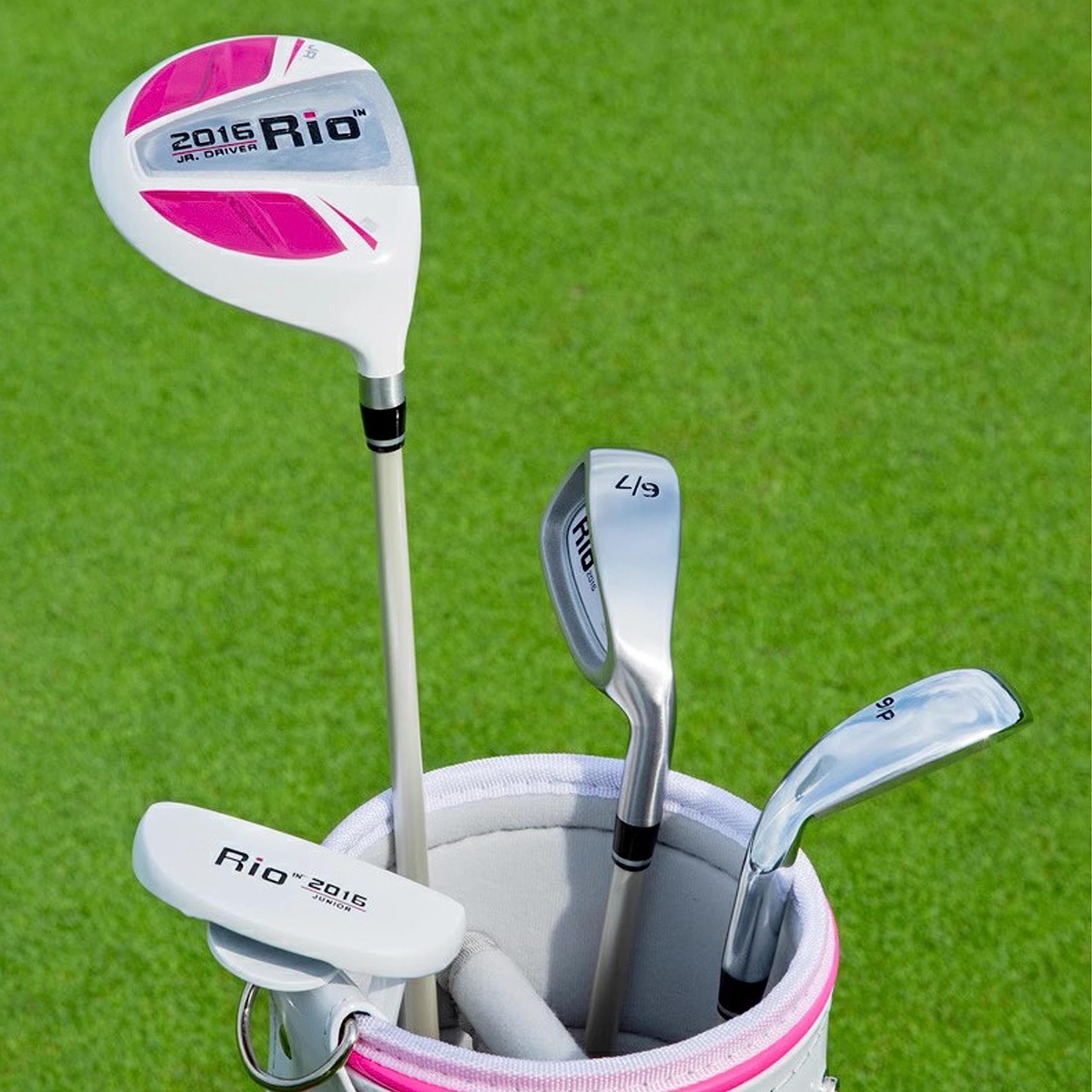 **PGM Junior Golf Club Set for Kids - Right Handed Complete Set with 1 Wood, 2 Iron, Putter & Stand Bag - Perfect for Boys, Girls & Toddlers - Ideal for Backyard Practice, Driving Range & Junior Golf Tournaments**