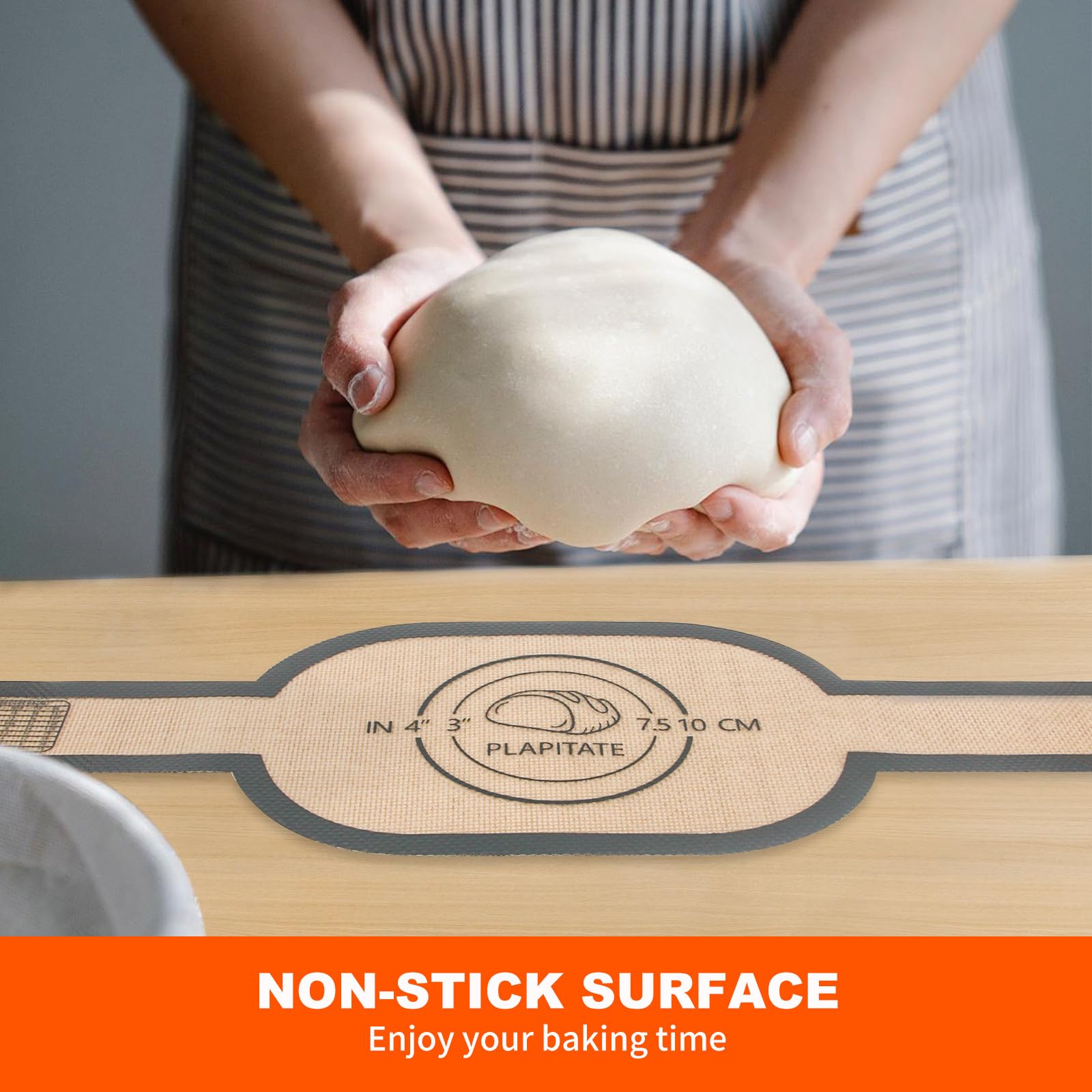 Non-Stick Silicone Bread Sling Dutch Oven Liner - Reusable Oval Baking Mat with Long Handles for Easy Sourdough Transfer (2-Pack, Gray) - Perfect for Artisan Bread Baking, Dutch Oven Cooking & Home Kitchen Use