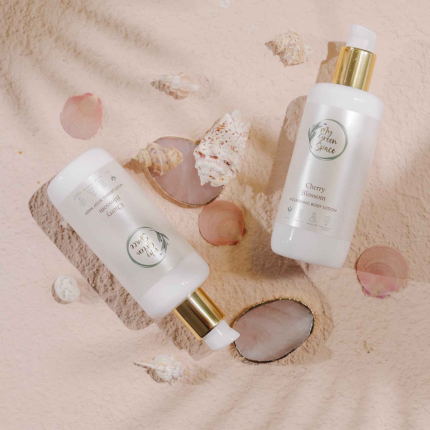 Cherry Blossom Body Wash & Lotion Set - 250ml Shower Gel + 100ml Moisturizing Cream for Dry Skin - Hydrating & Nourishing for Men & Women - Perfect for Daily Shower & Spa Relaxation at Home