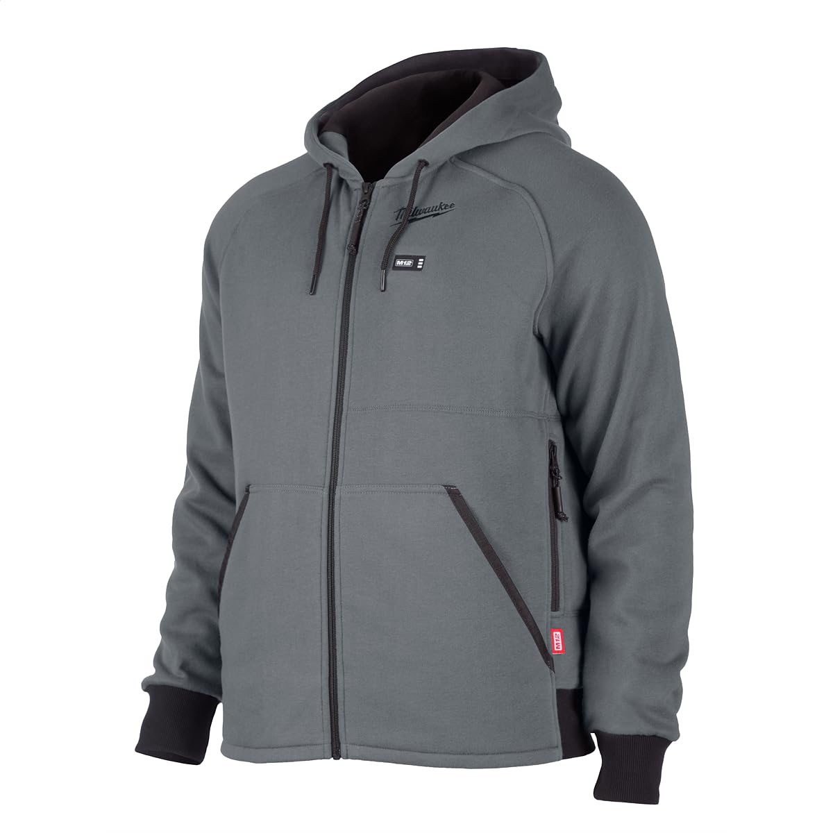 Men's Large M12 12-Volt Lithium-Ion Cordless Heated Jacket Hoodie with Battery & Charger - Winter Outdoor Workwear for Construction, Hunting & Snow Sports