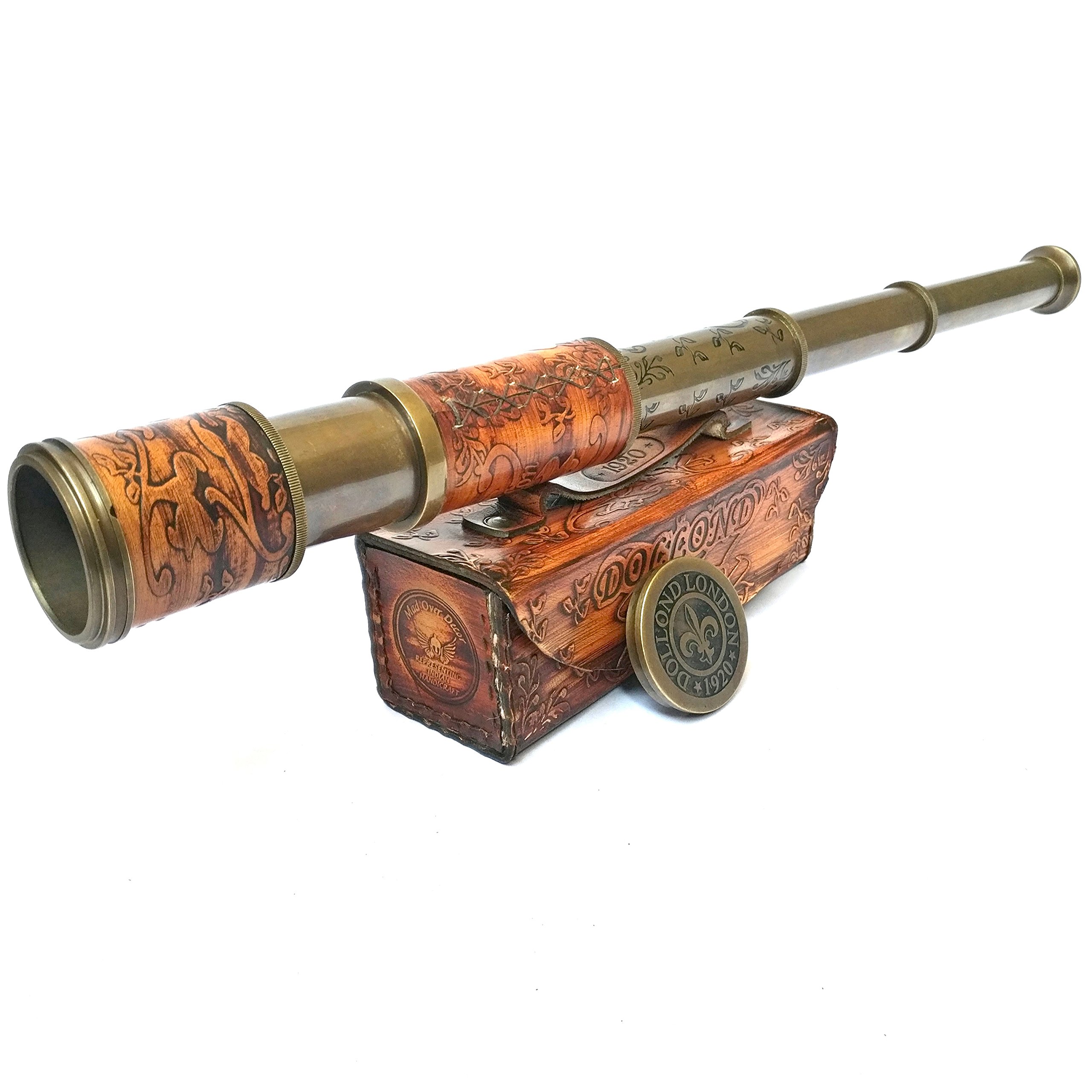 Vintage Brass Pirate Telescope - 14