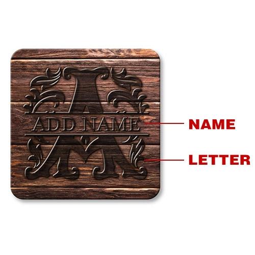 Personalized Wood Monogram Letter Coaster with Cork Bottom - Custom Initials for Home, Office & Gifts - Perfect for Coffee, Wine & Drinkware Protection