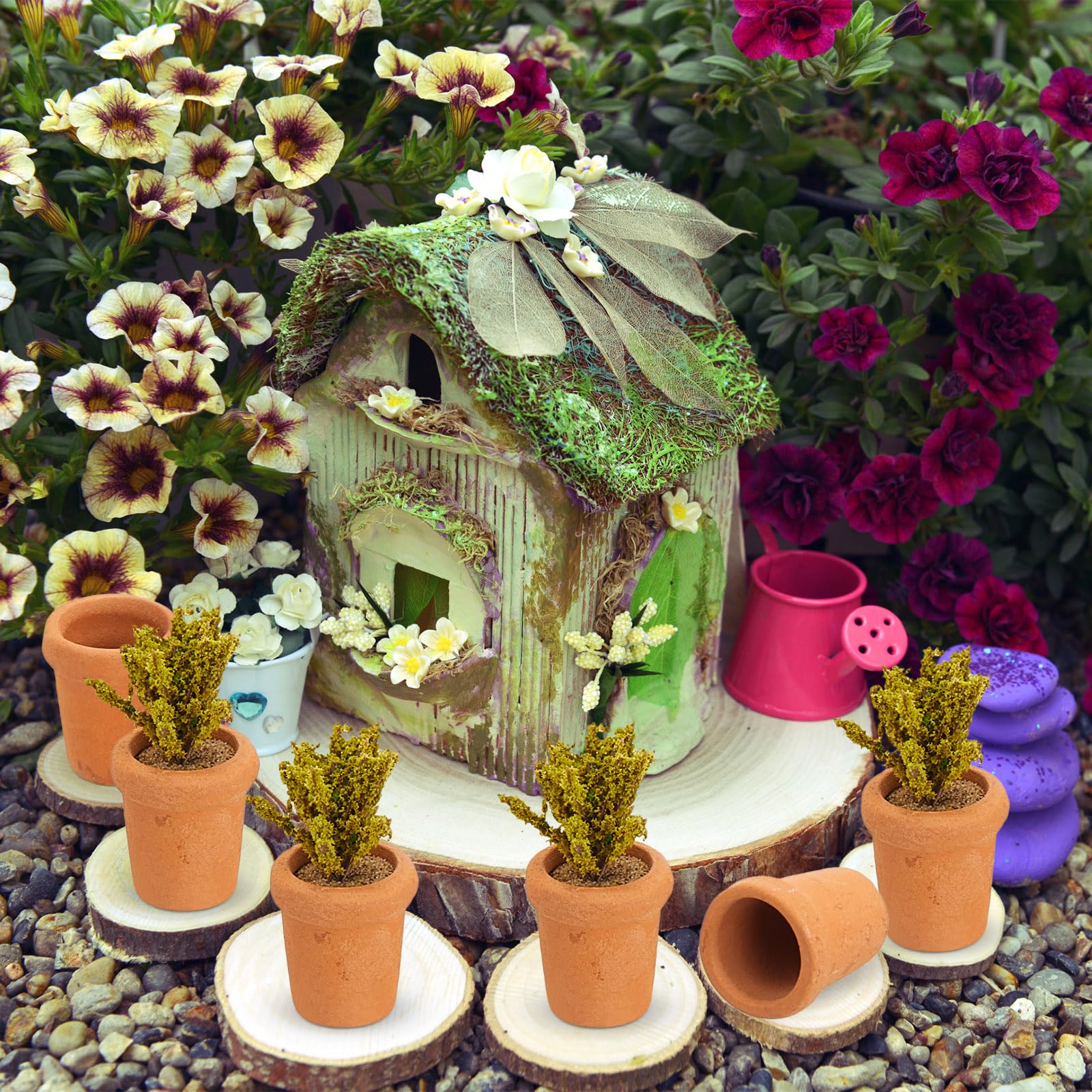 16 Pcs Mini Terracotta Clay Pots 0.6 Inch - Small Flower Pots for DIY Crafts, Dollhouse, Succulents, Air Plants | Perfect for Home Garden, Office Desk & Windowsill Decoration