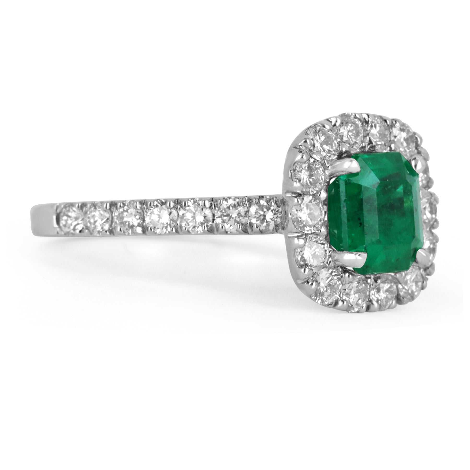 AAA+ 2.30ct Natural Emerald & Diamond Halo Statement Ring in 14K Gold - Elegant Wedding, Engagement & Special Occasion Jewelry Gift for Women