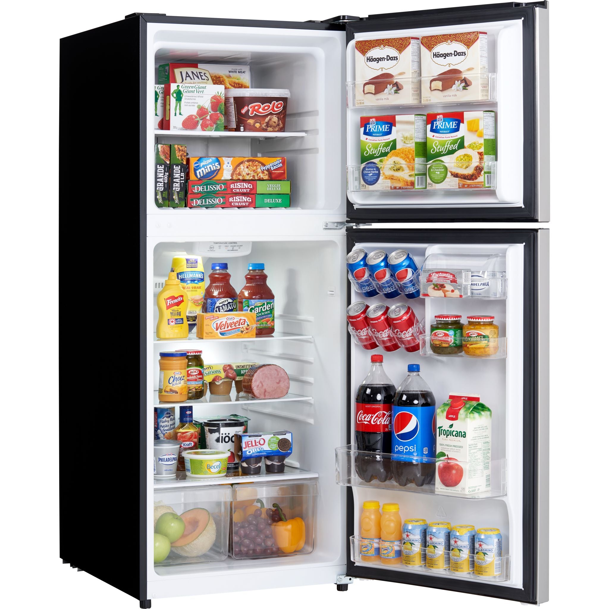 Danby Compact Refrigerator (DFF101B1BSLDB) - 1.7 Cu Ft Stainless Steel Mini Fridge for Dorm, Office, or Bedroom - Energy Efficient Small Freezer with Adjustable Shelves