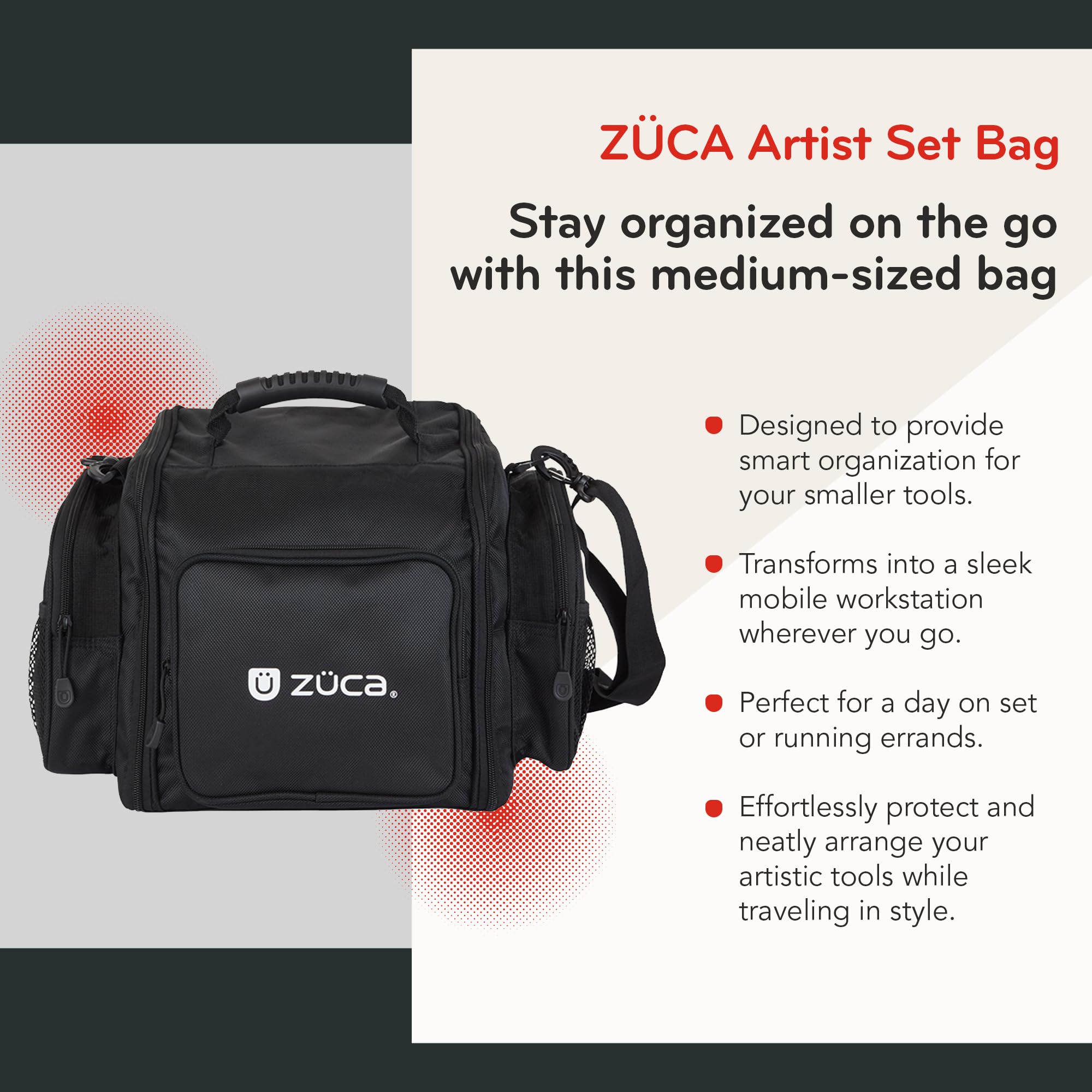 ZUCA Artist Set Bag - Black | Professional Art Supply Storage for Artists & Students | Perfect for Travel, School & Studio Use