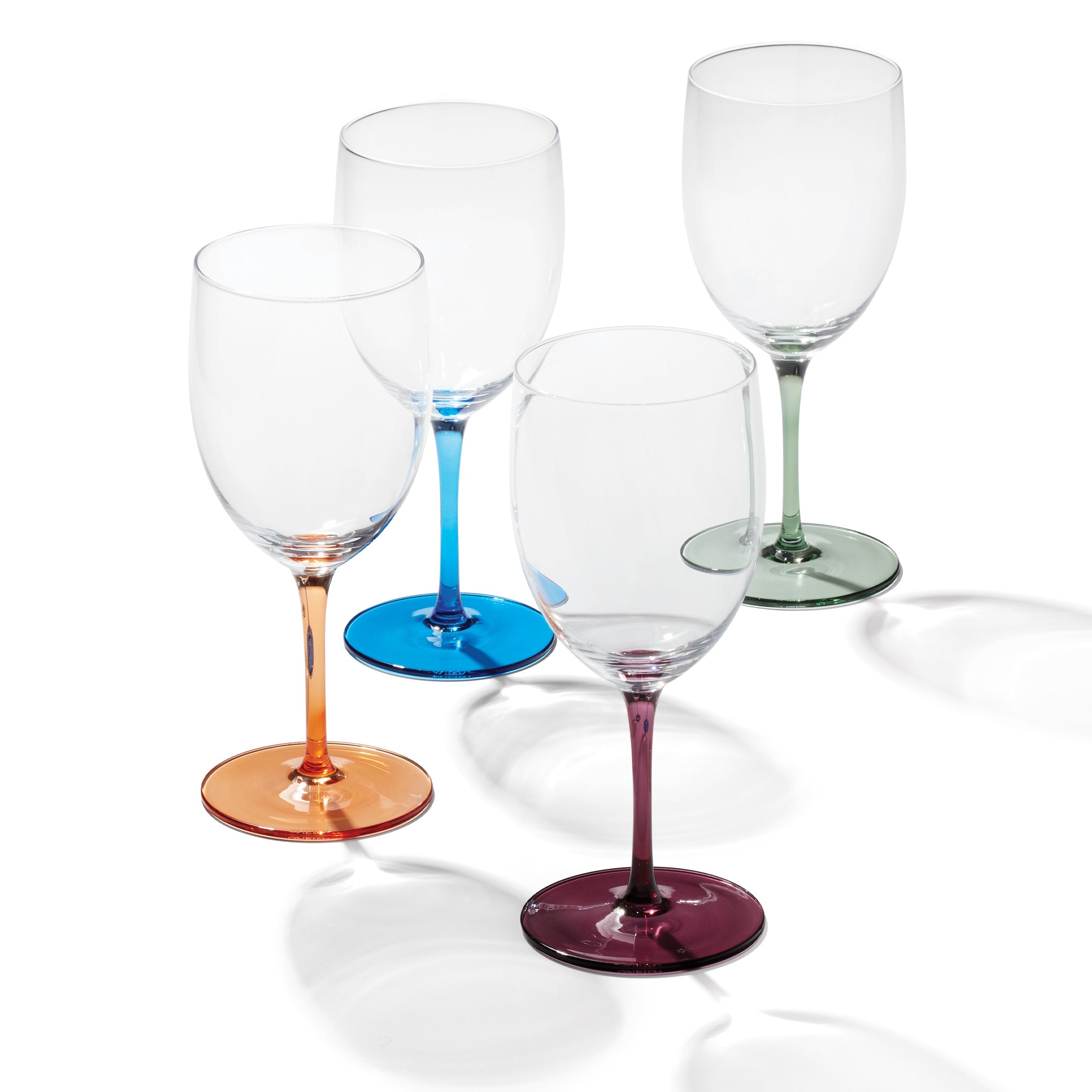 Bottoms Up Wine Glasses Set of 4 - Stemless Wine Cups for Red & White Wine - Perfect for Parties, Weddings & Home Entertaining