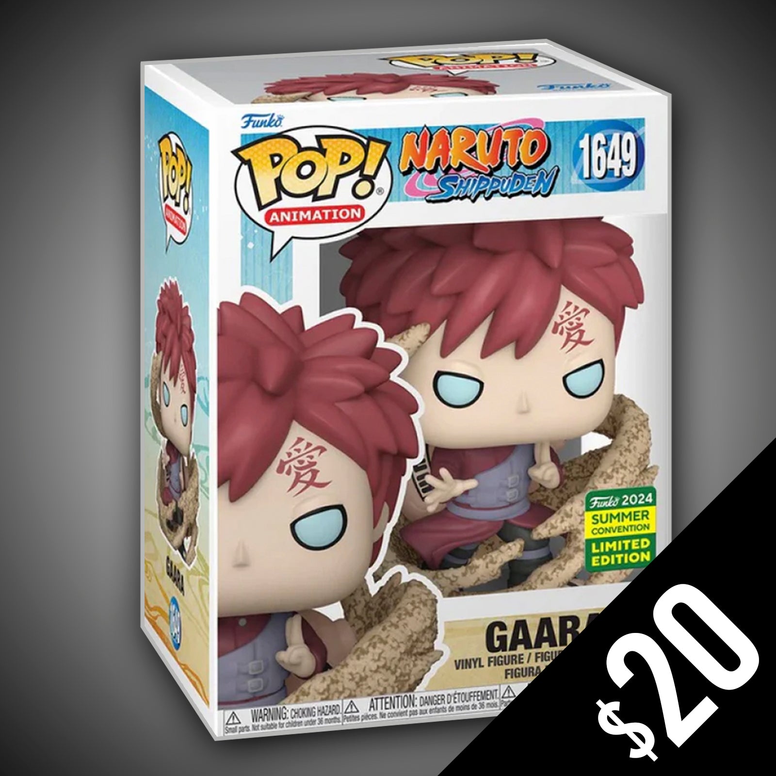 Funko Pop! Naruto Gaara #1649 SDCC 2024 Exclusive Vinyl Figure - Anime Collectible for Fans & Gift Idea for Naruto Lovers