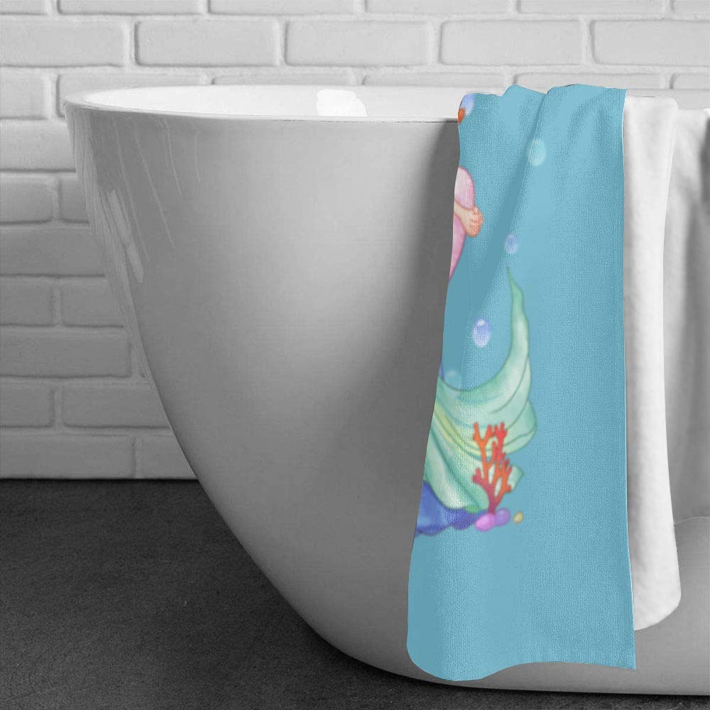 Custom Personalized Mermaid Beach Towels for Women & Girls - Quick Dry Super Soft Microfiber Large Bath Towel 30x60 Inches with Name - Perfect for Pool, Beach, Vacation & Summer Gifts