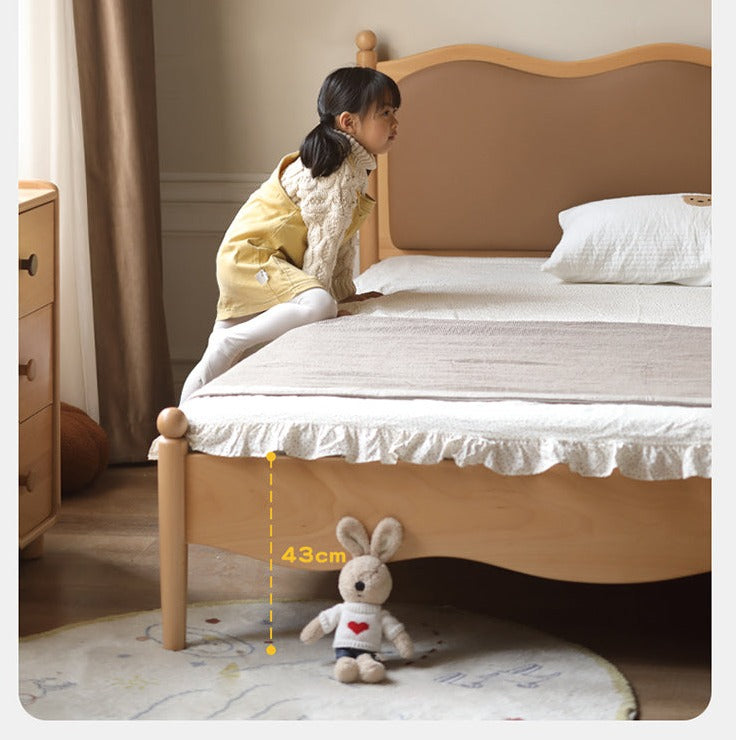 Solid Oak & Beech Wood Children's Bed - Princess Style for Girls & Classic Design for Boys | Durable Kids Bedroom Furniture for Playtime & Sweet Dreams