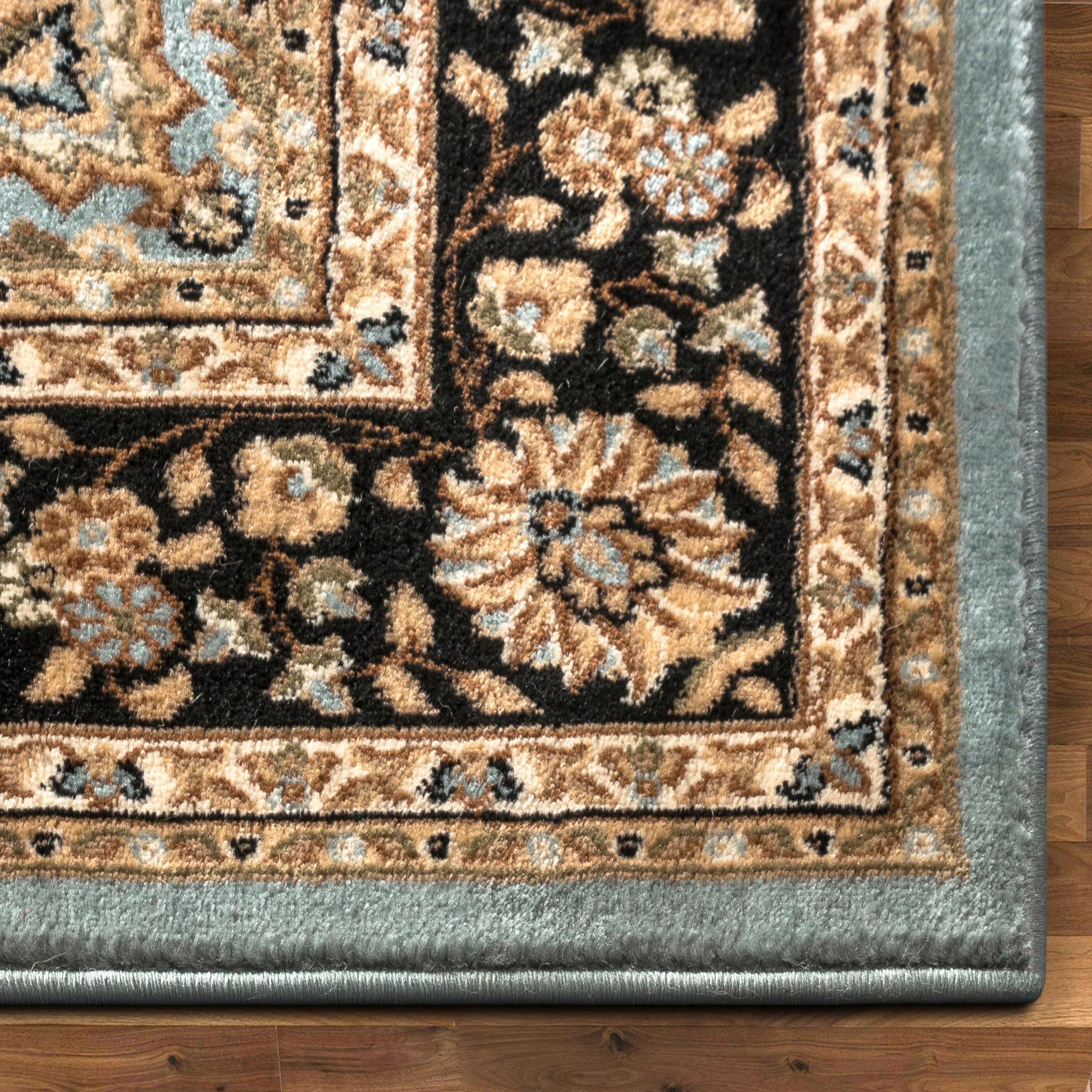 Well Woven Barclay Collection Medallion Kashan Light Blue 8x10 Area Rug - Soft Non-Slip Living Room Rug, Bedroom Carpet & Dining Room Floor Mat for Home Decor, Housewarming Gift