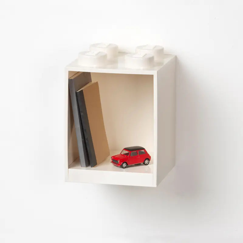 LEGO 4 Stud Brick Shelf - White Building Blocks Organizer | 30% Off | Perfect for LEGO Storage, Kids Room Decor & Creative Display