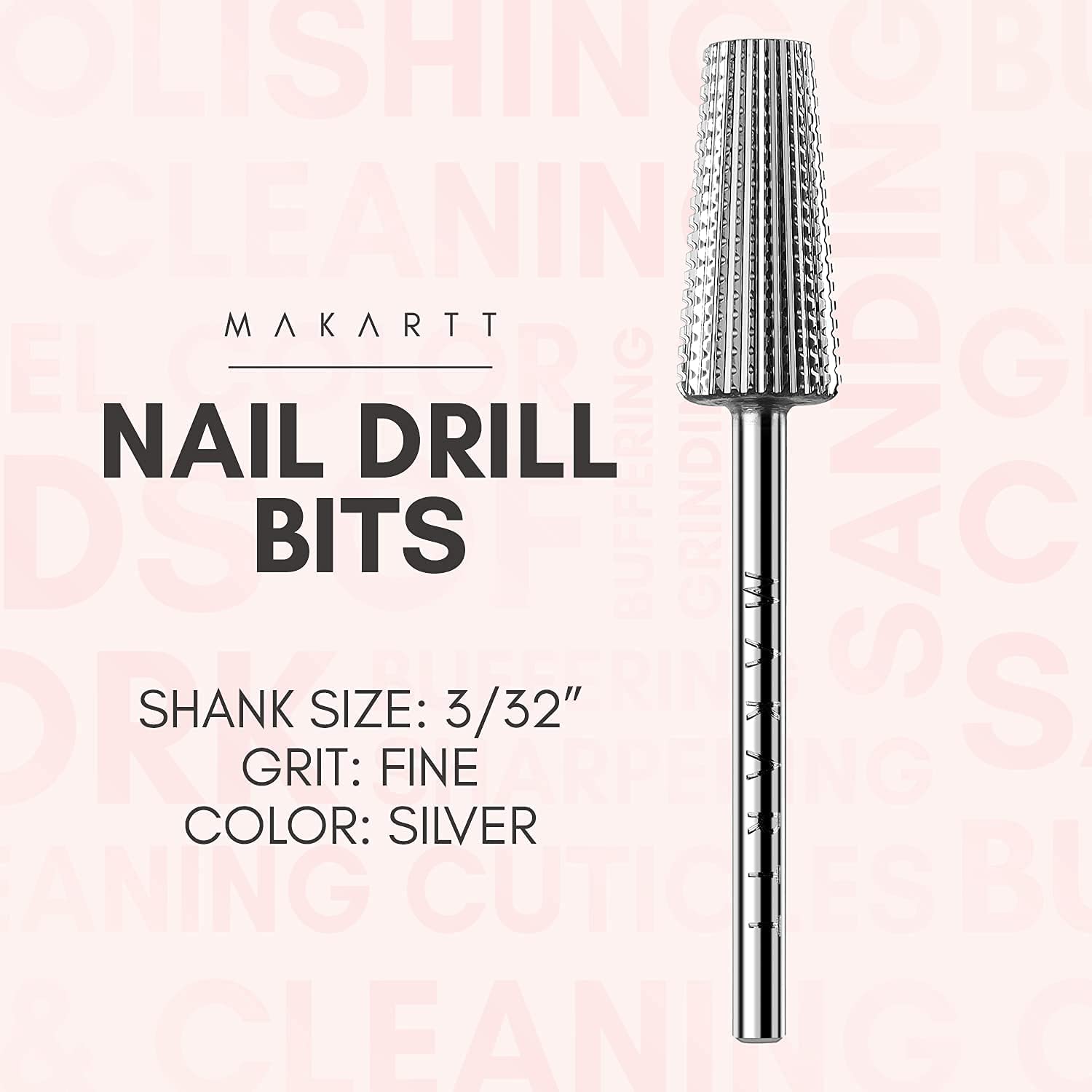 Makartt Professional Electric Nail Drill Machine JD700 with 6 Nail Drill Bits - Fine Efile Bits & Tungsten Carbide Tips for Acrylic, Gel, Dip Powder Nails - Perfect for Home Salon & Professional Nail Technicians