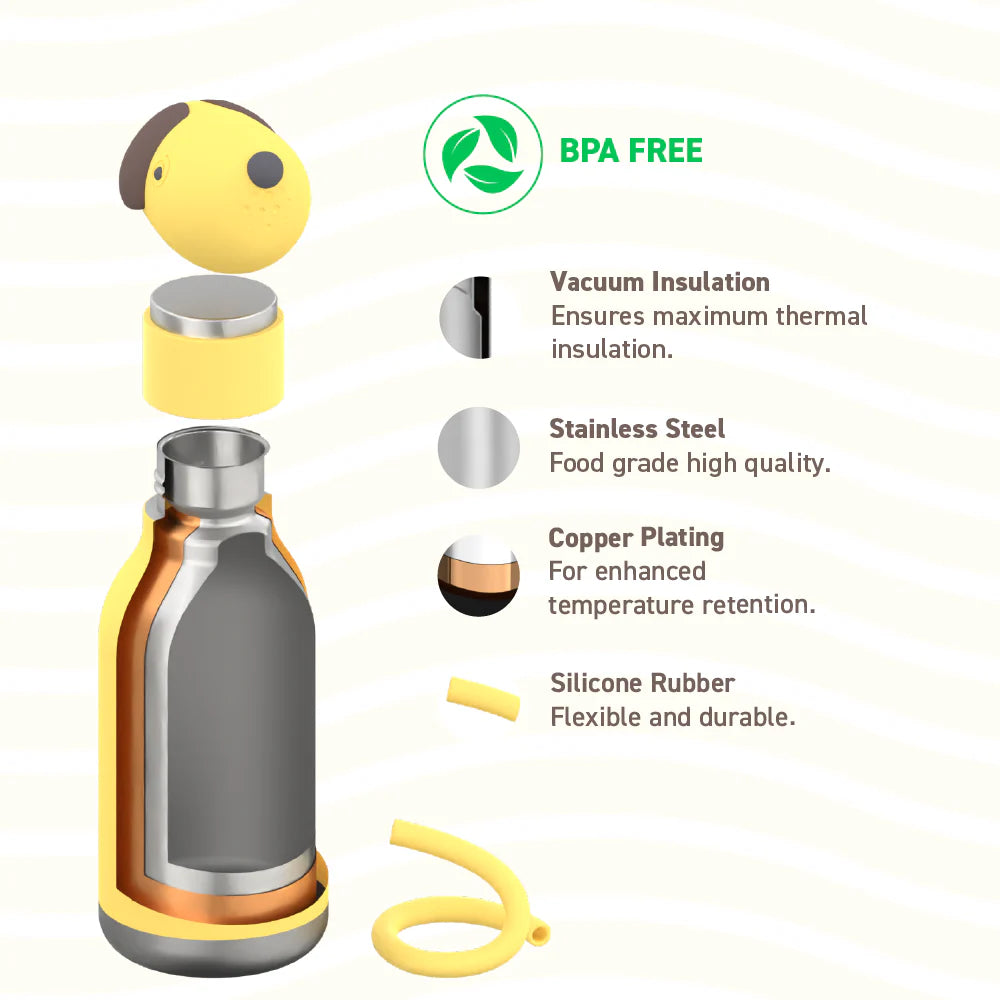 Asobu Insulated Stainless Steel Dog Water Bottle - Leak Proof & Portable Pet Travel Bottle for Hiking, Walking, and Outdoor Adventures