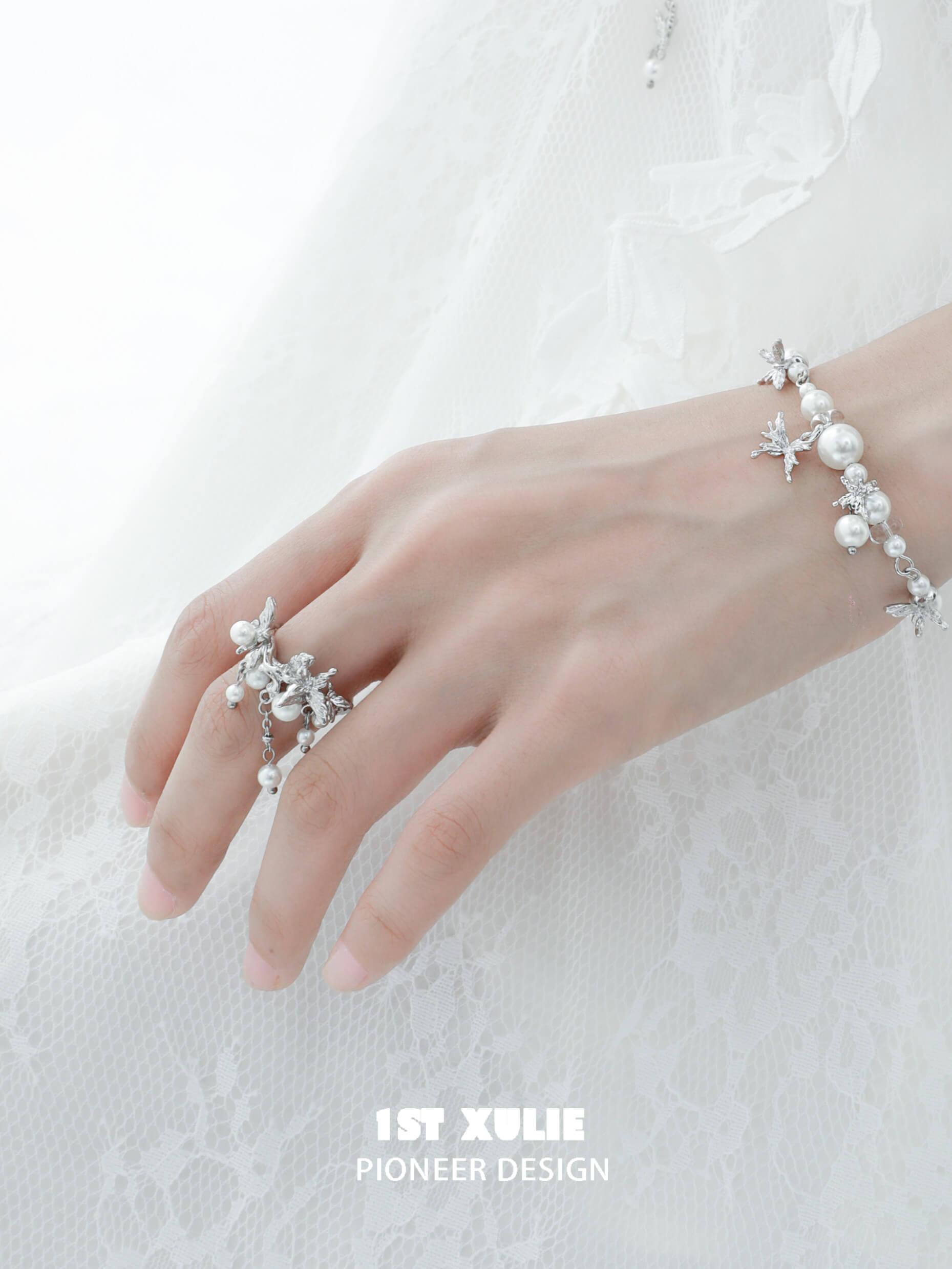 Whiterfly S925 Sterling Silver Butterfly Tassel Rings for Women - Elegant Dainty Stackable Jewelry - Perfect for Everyday Wear, Date Night & Gift Giving