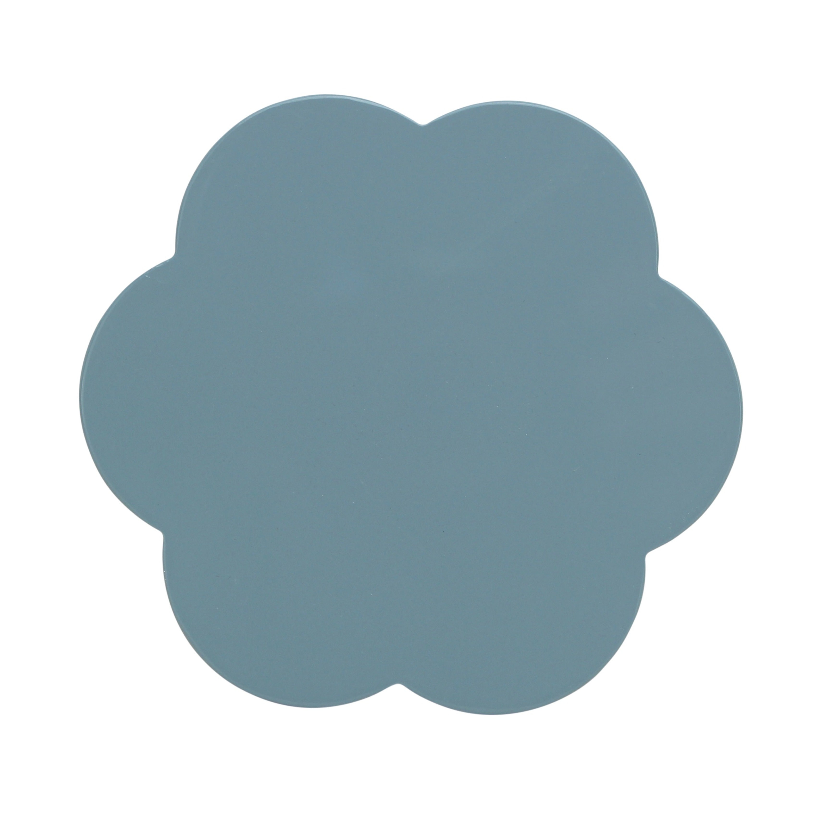 Chambray Scallop Coasters Set of 4 - Absorbent Drink Coasters for Coffee, Tea & Wine - Elegant Home Decor for Dining Table & Kitchen